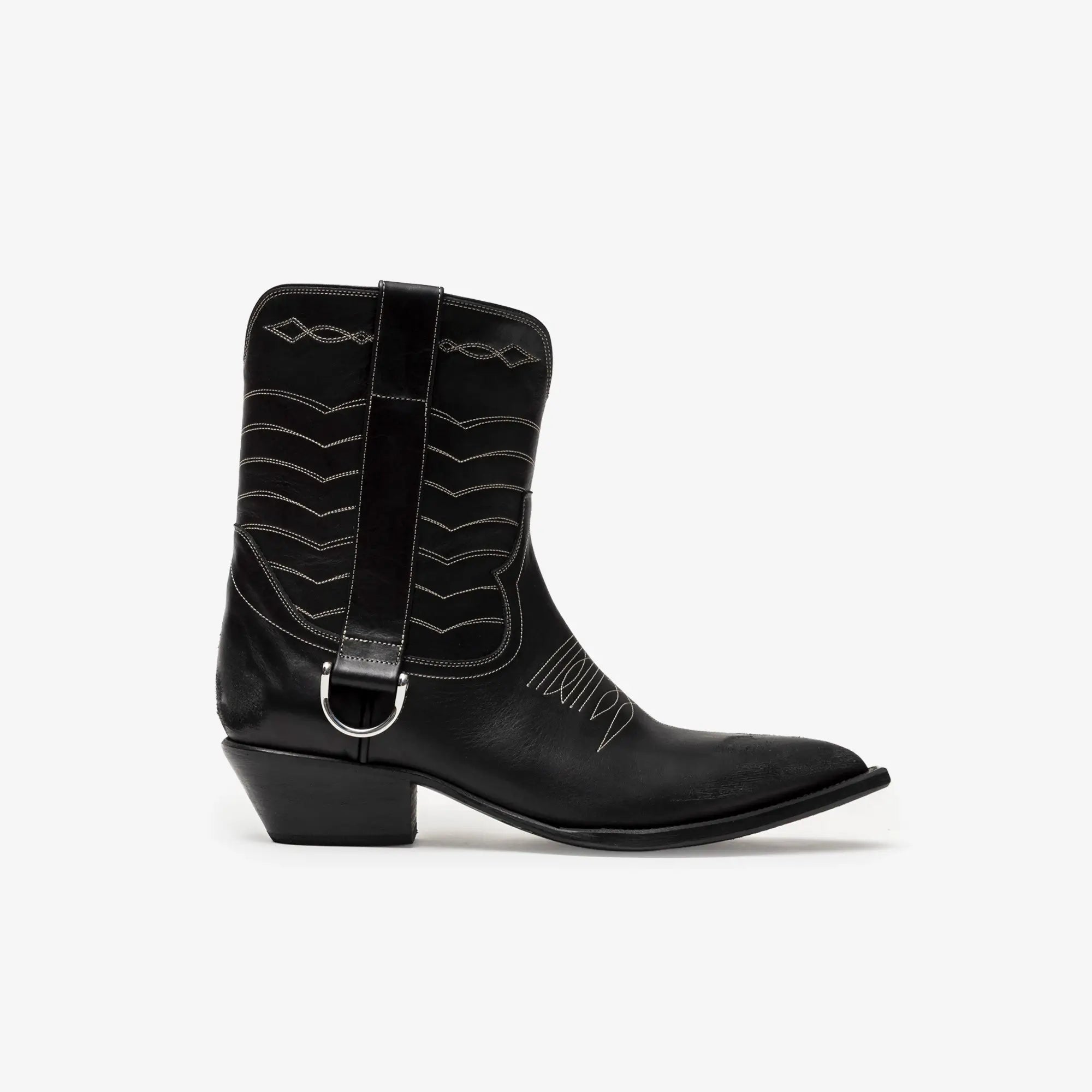 Enfants Riches Deprimes Split Ends Cut Off Cowboy Boots Black - 3