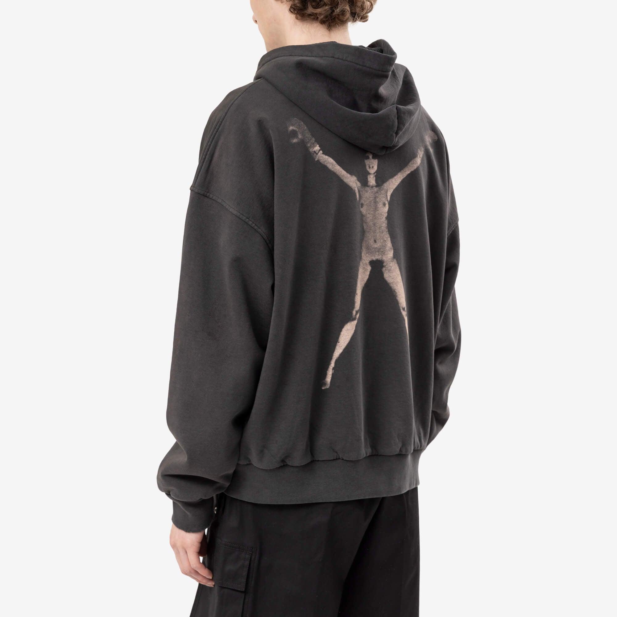 Enfants Riches Deprimes Stretched Out Thermal Lined Zip Hoody Washed Black-4