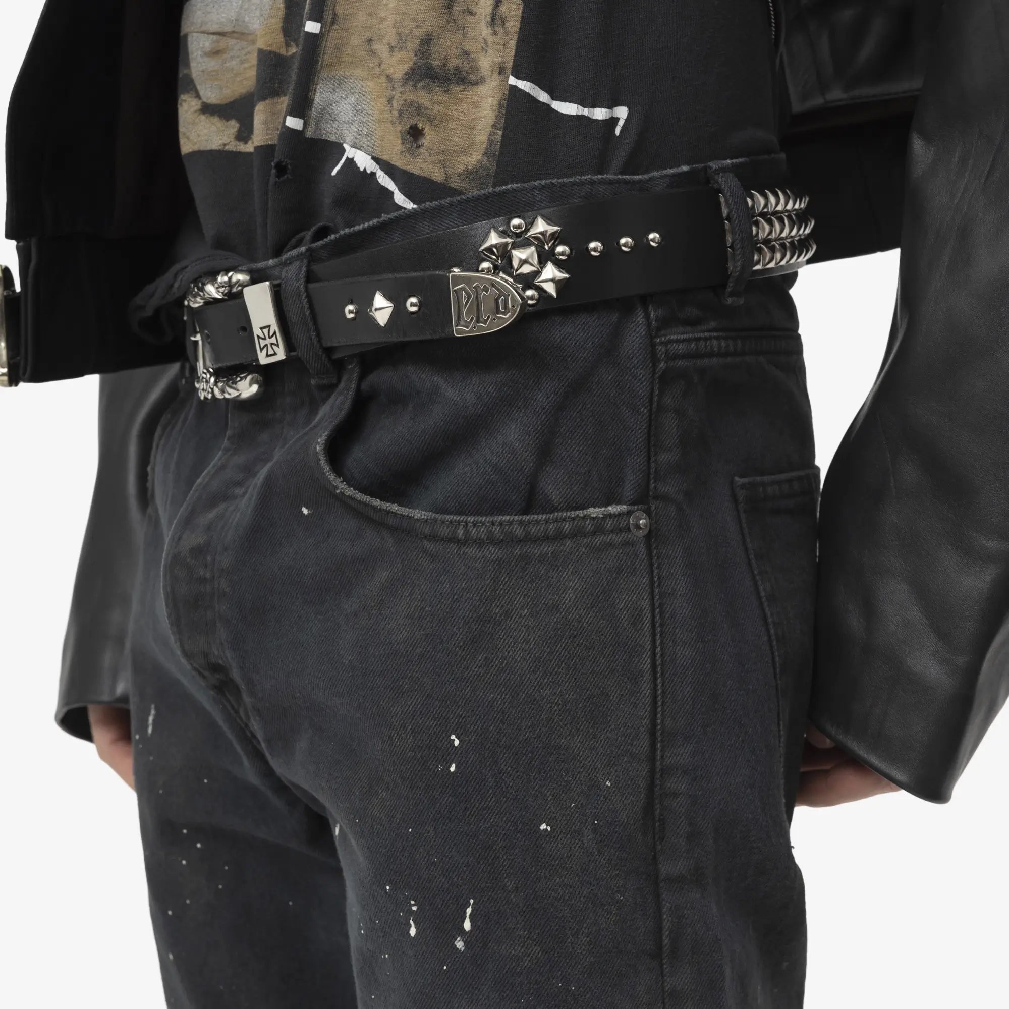 Enfants Riches Deprimes Texas Serenade Ceinture Cloutee Black/Silver - 2