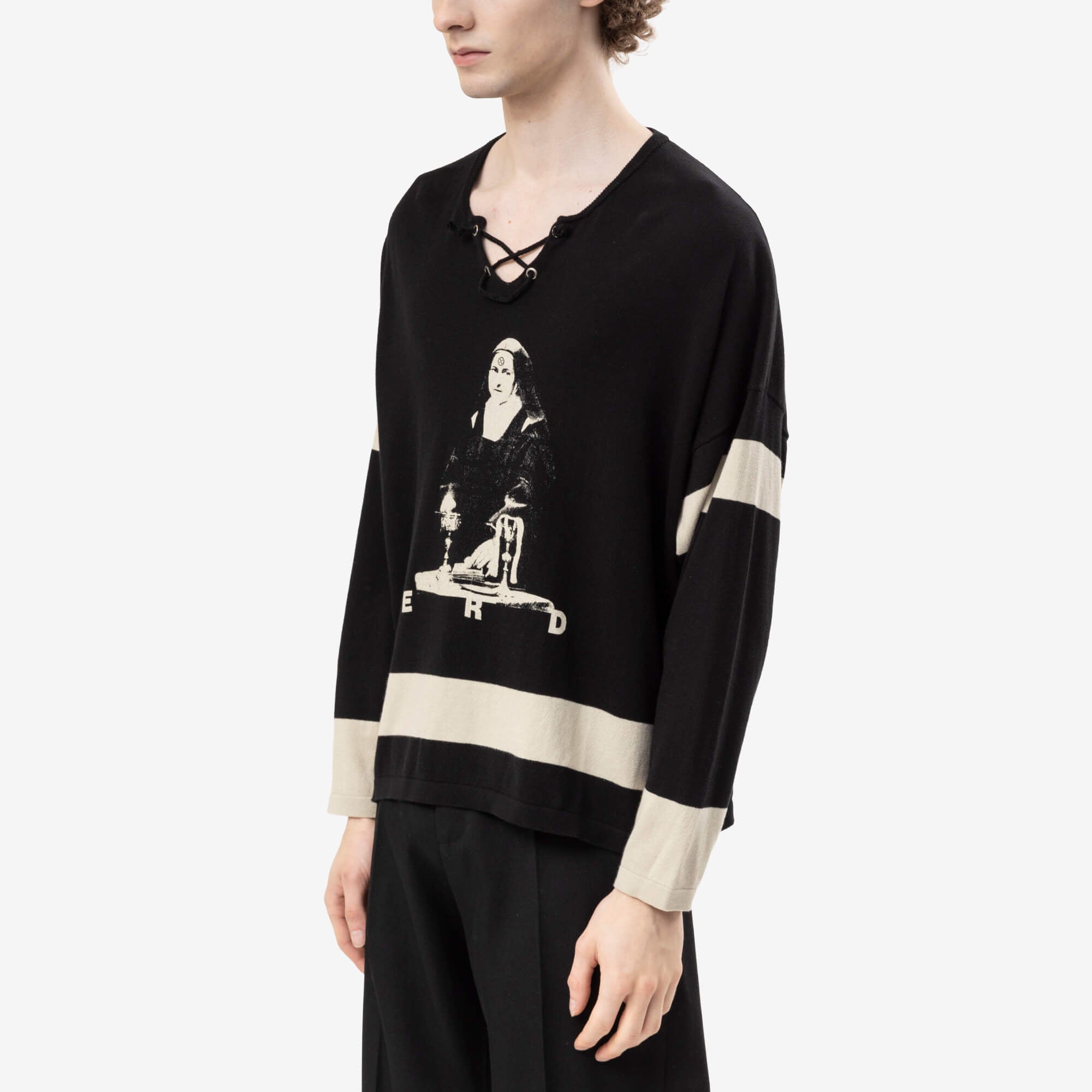 Enfants Riches Deprimes They Broke Me Hockey Jersey Sweater Black/Stone-3