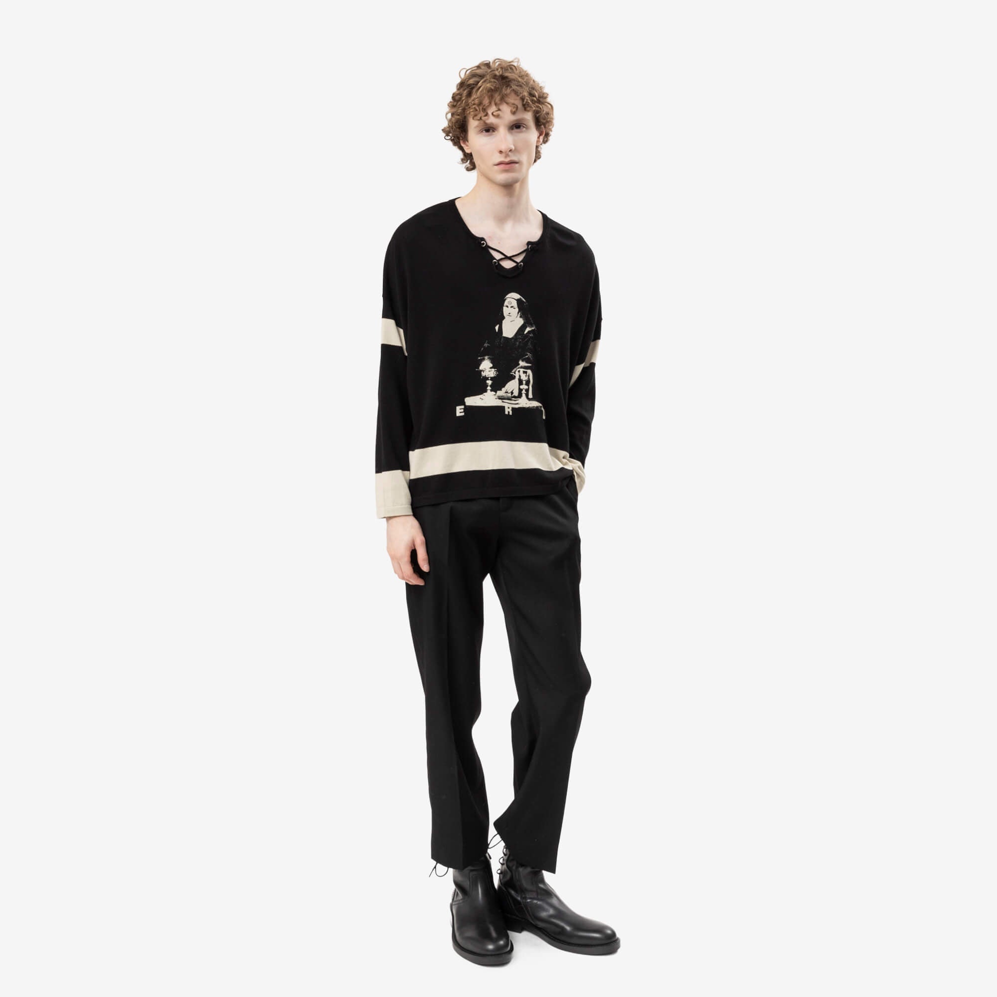 Enfants Riches Deprimes They Broke Me Hockey Jersey Sweater Black/Stone-2