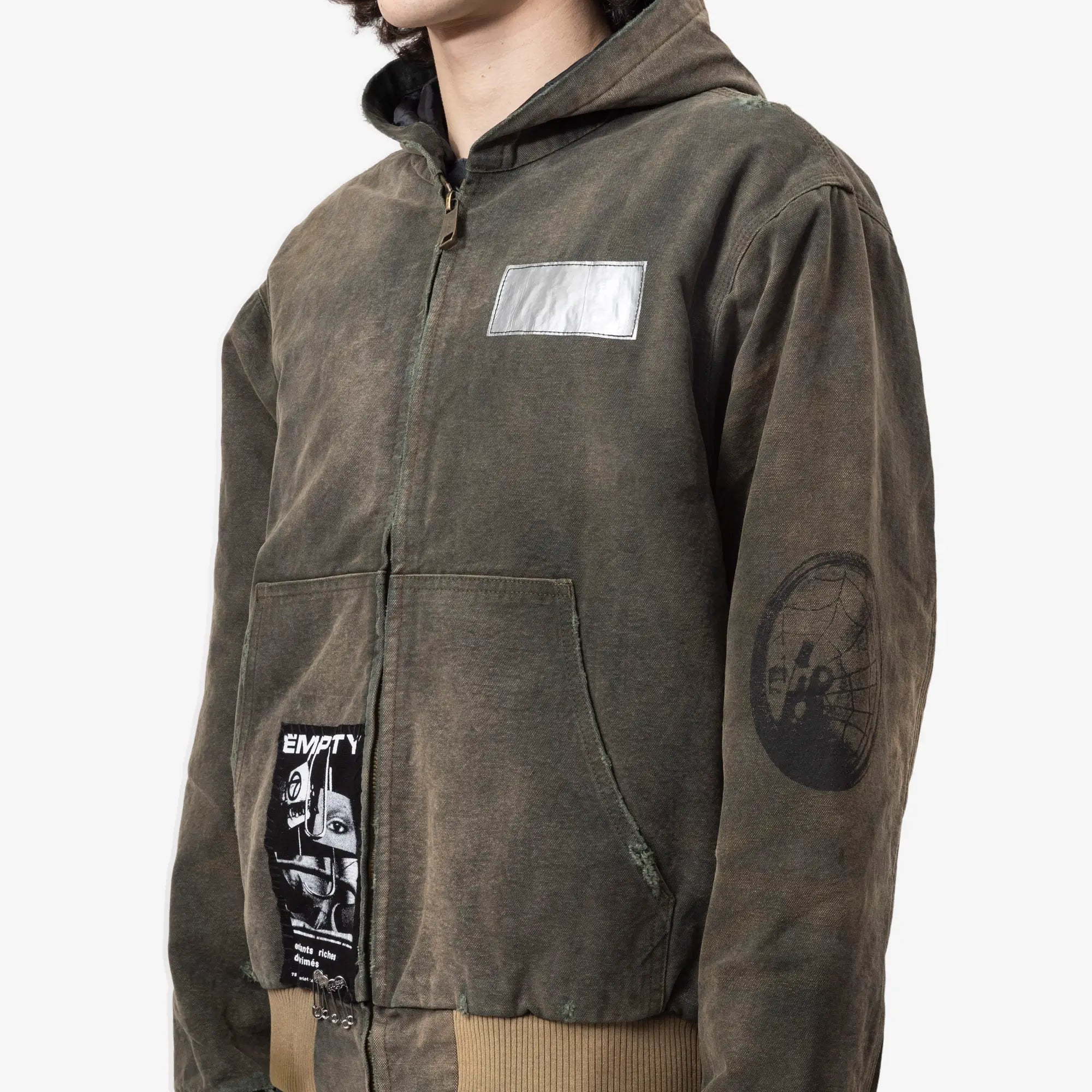 Enfants Riches Deprimes War Started Hooded Work Jacket Crust Olive - 5