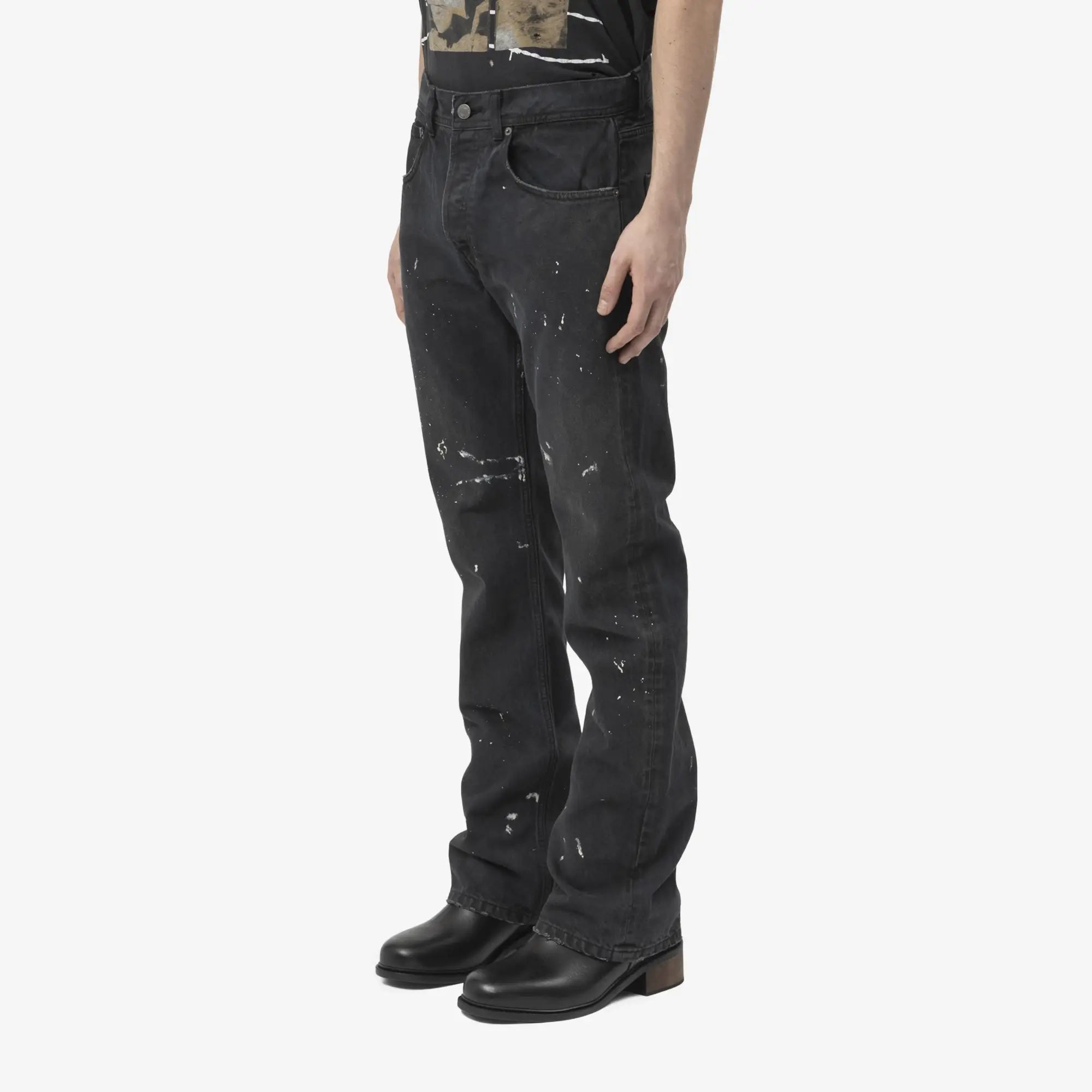 Enfants Riches Deprimes Zurich 64 Flare Jeans Black/Paint - 3