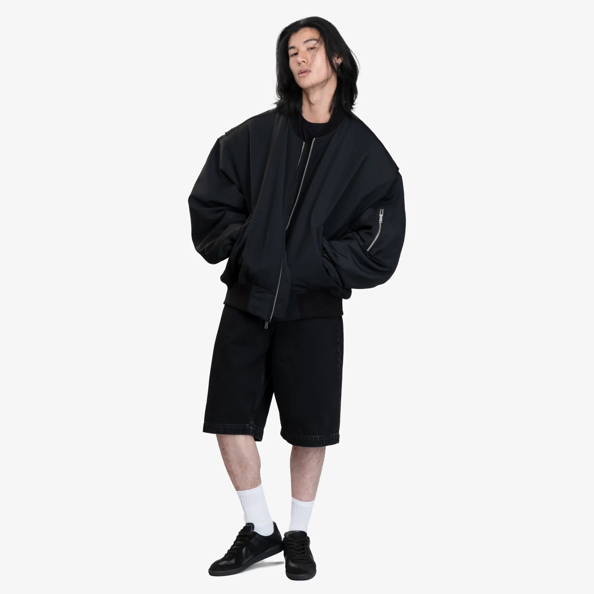 Entire Studios Broad Wool Bomber Black - 2