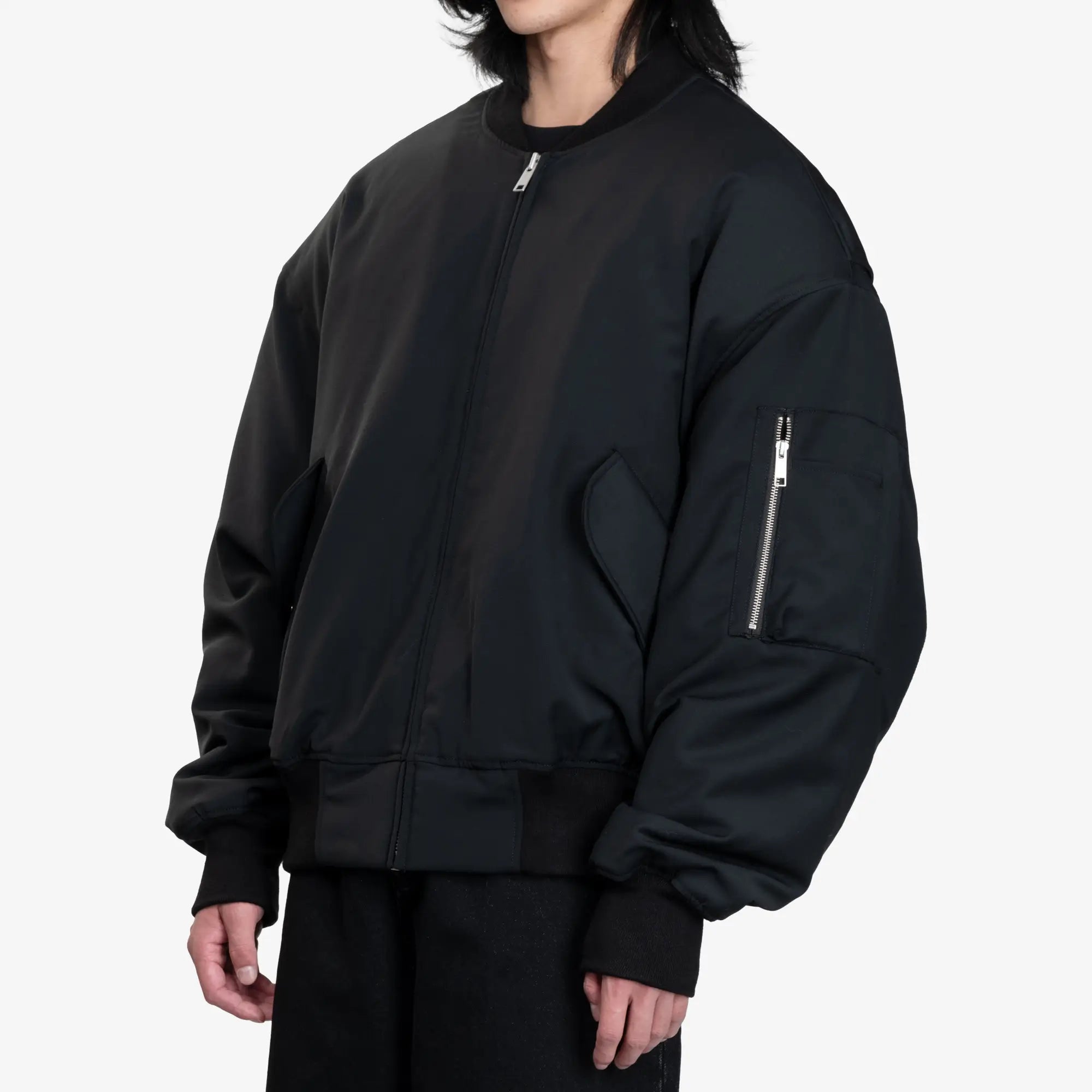 Entire Studios Broad Wool Bomber Black - 3