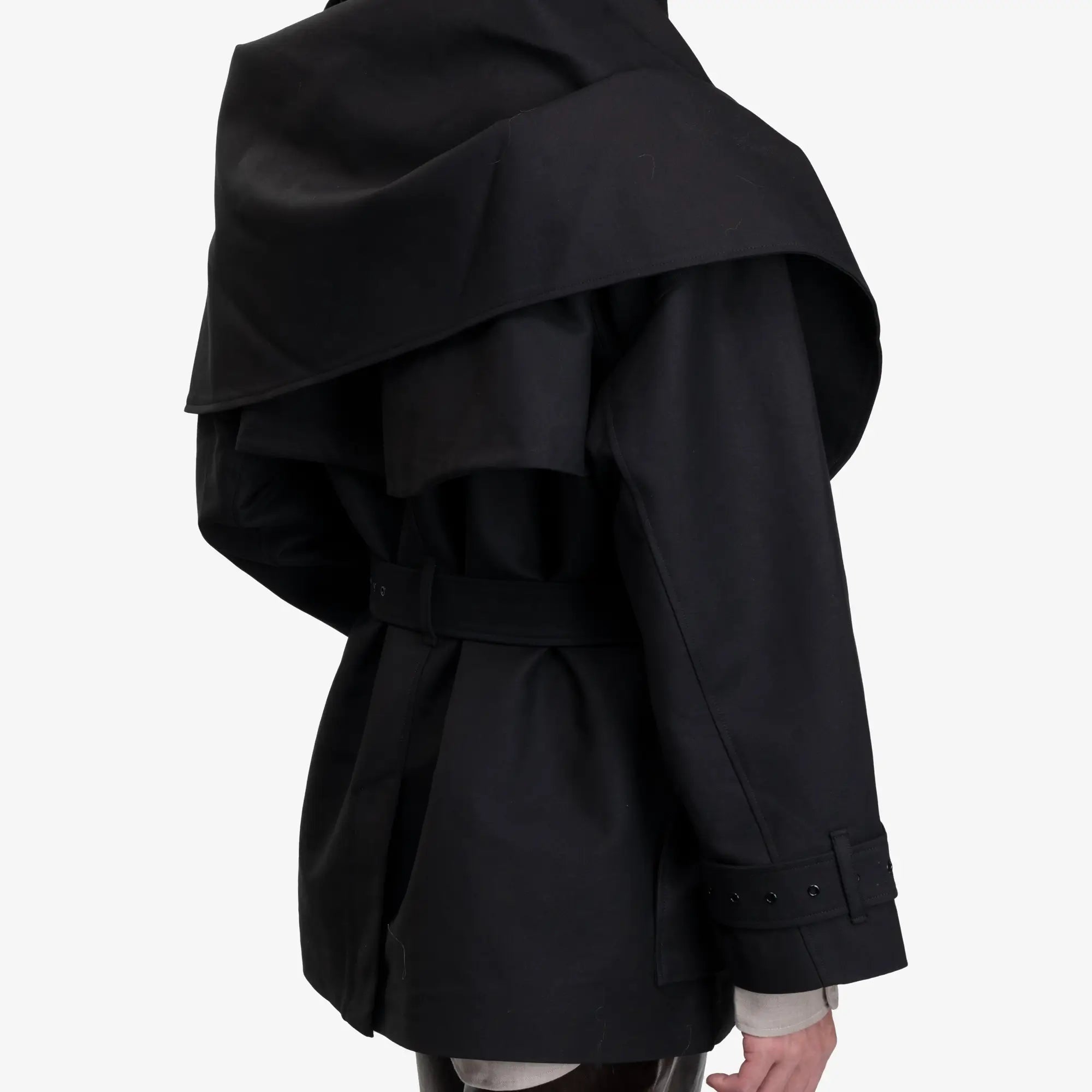 Entire Studios Unisex Mini Scarf Coat Black - 6