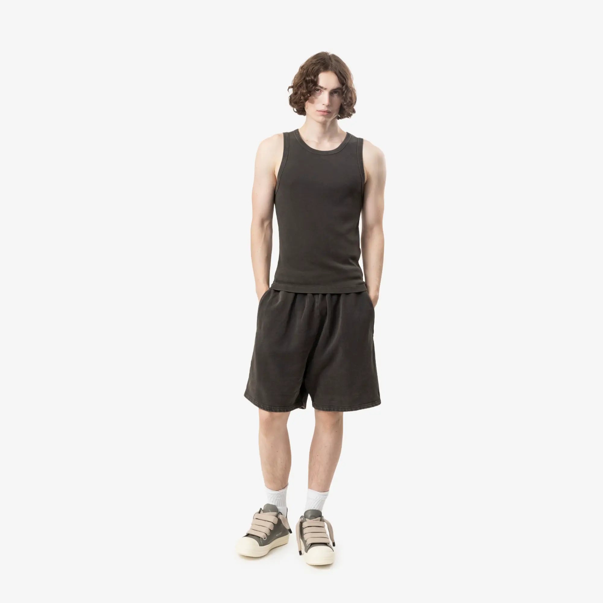 Entire Studios Unisex Rib Tank Top Washed Black - 2