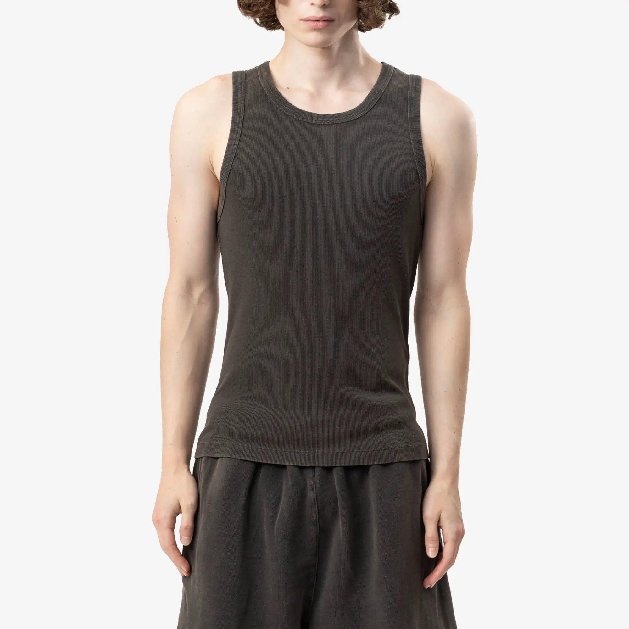 Entire Studios Unisex Rib Tank Top Washed Black - 1