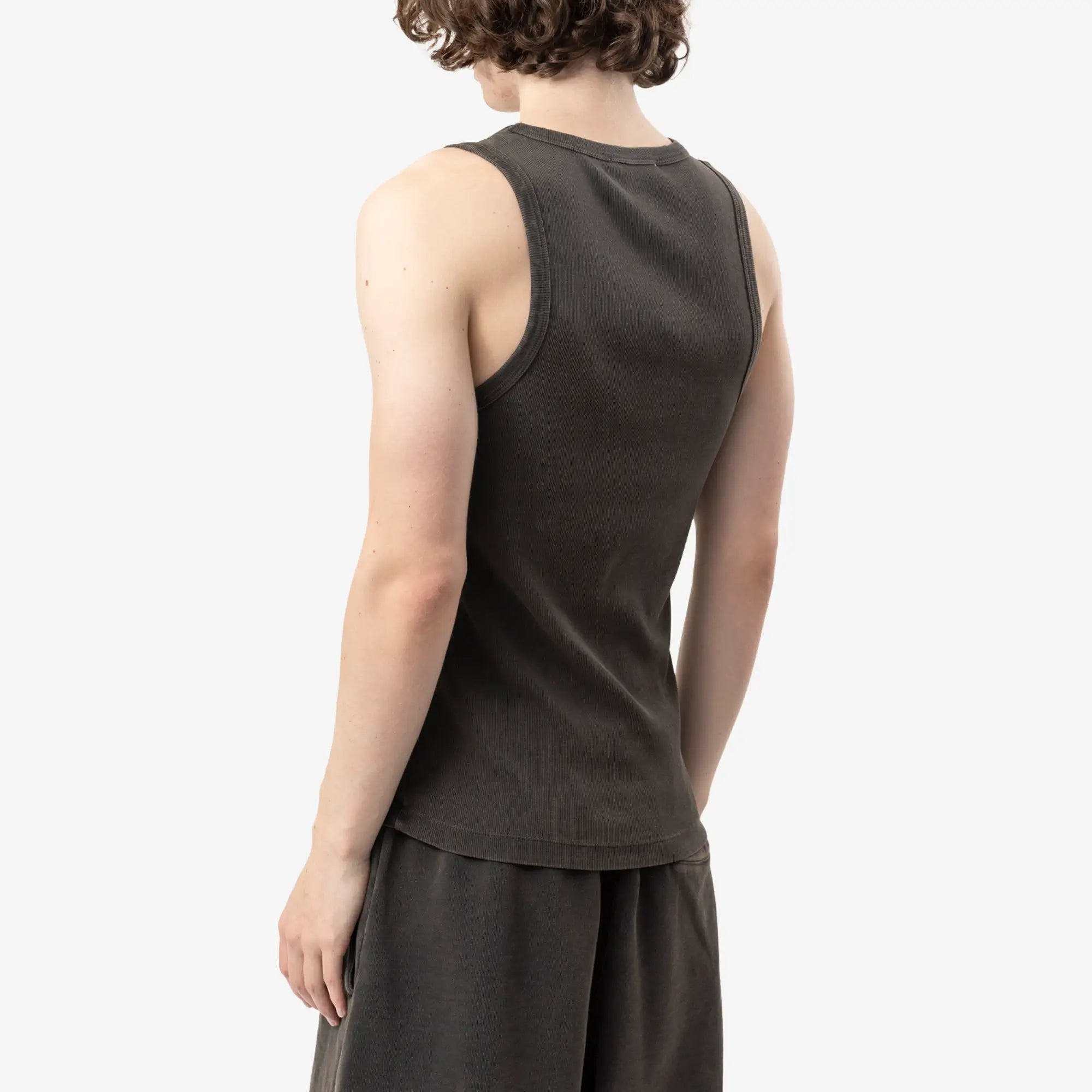Entire Studios Unisex Rib Tank Top Washed Black - 4