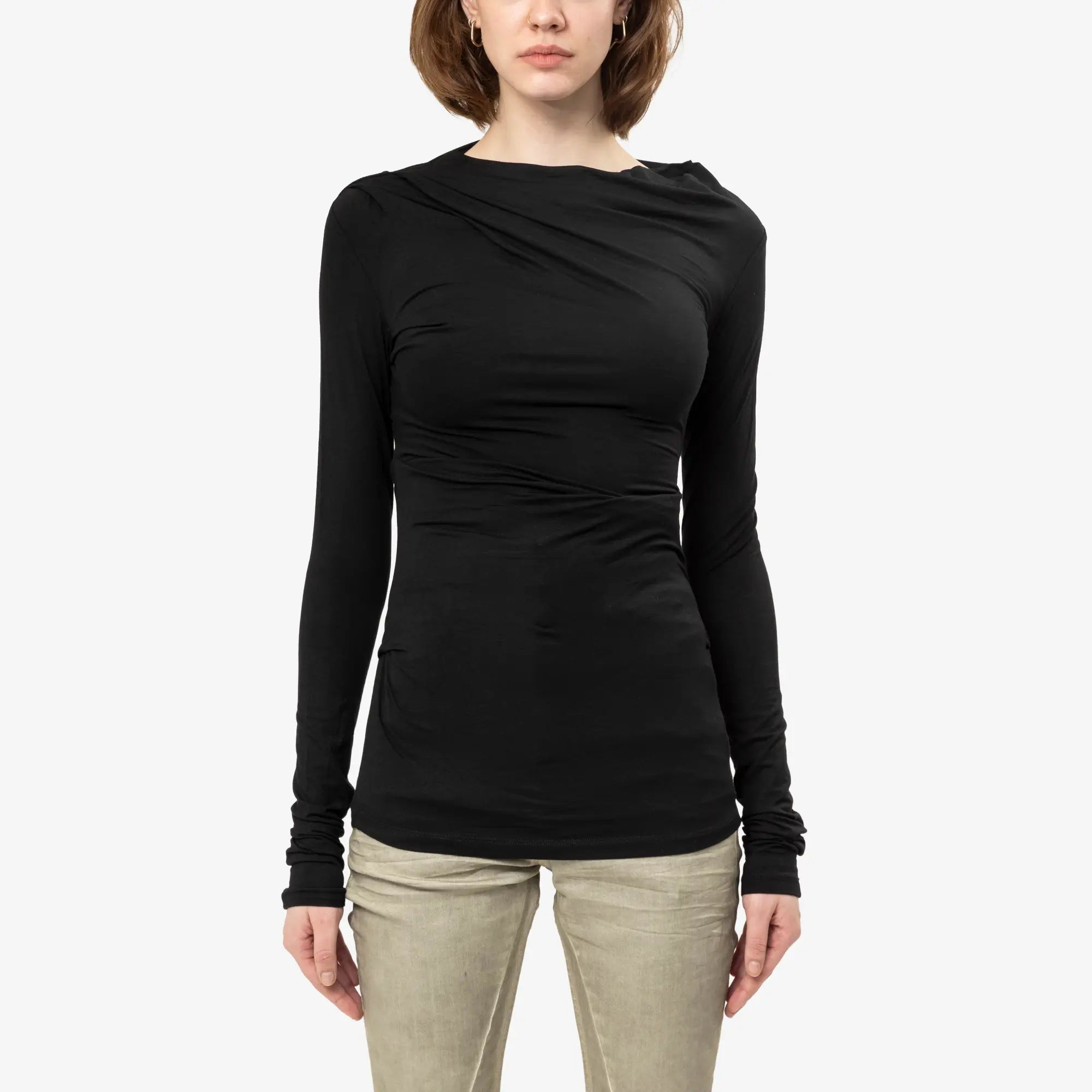 Entire Studios Womens Drape Blouse Black - 1