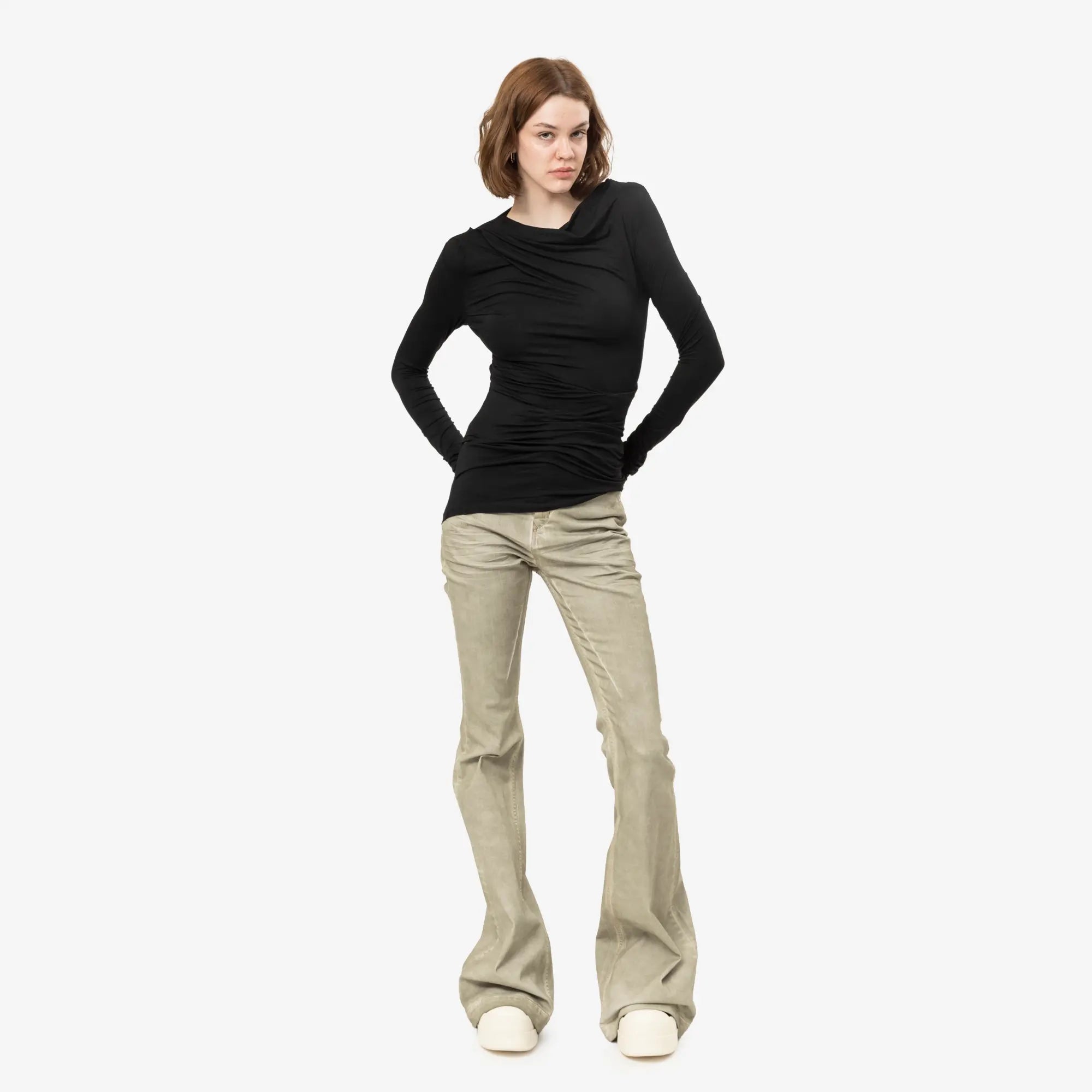 Entire Studios Womens Drape Blouse Black - 2