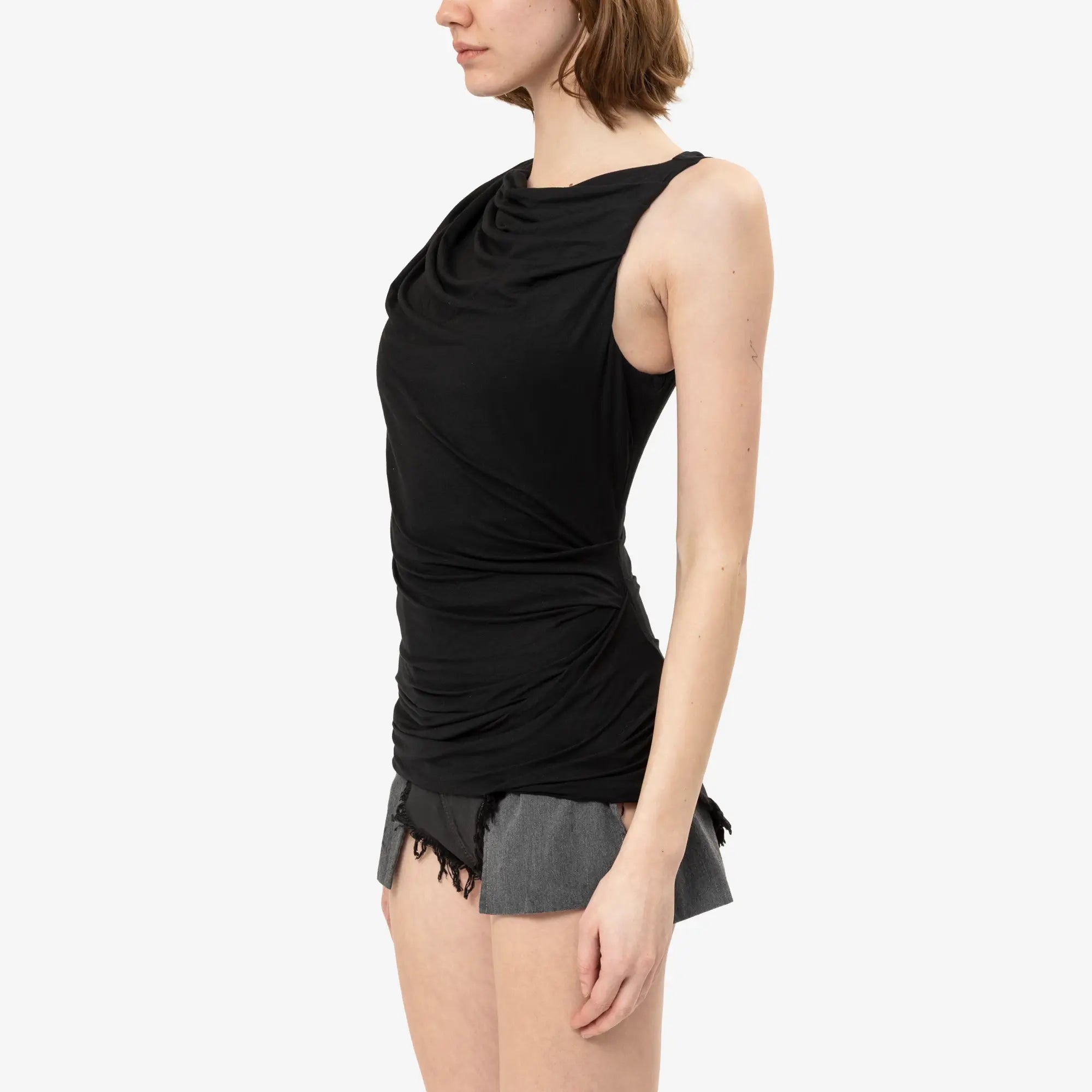 Entire Studios Womens Drape Tank Top Black - 3