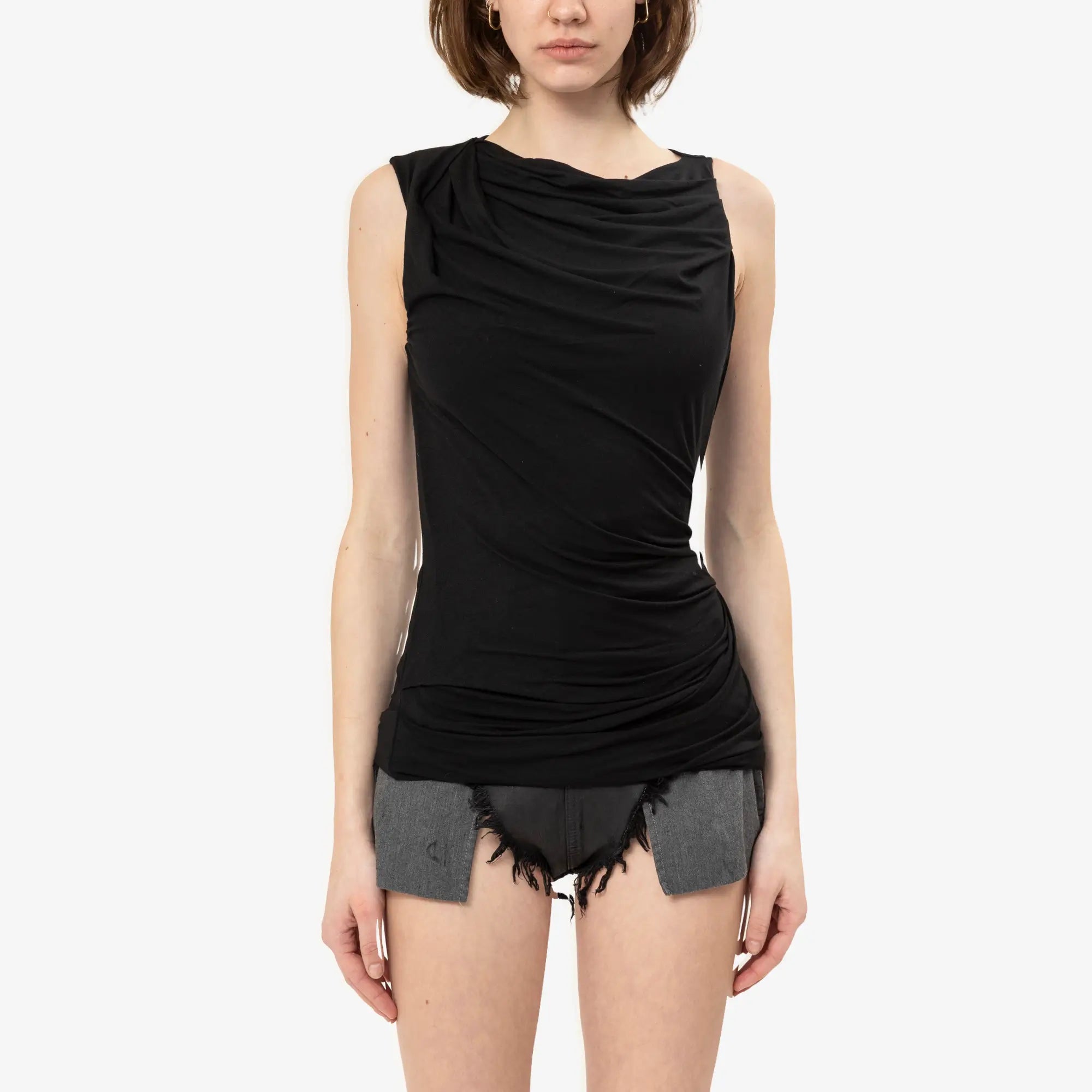 Entire Studios Womens Drape Tank Top Black - 1