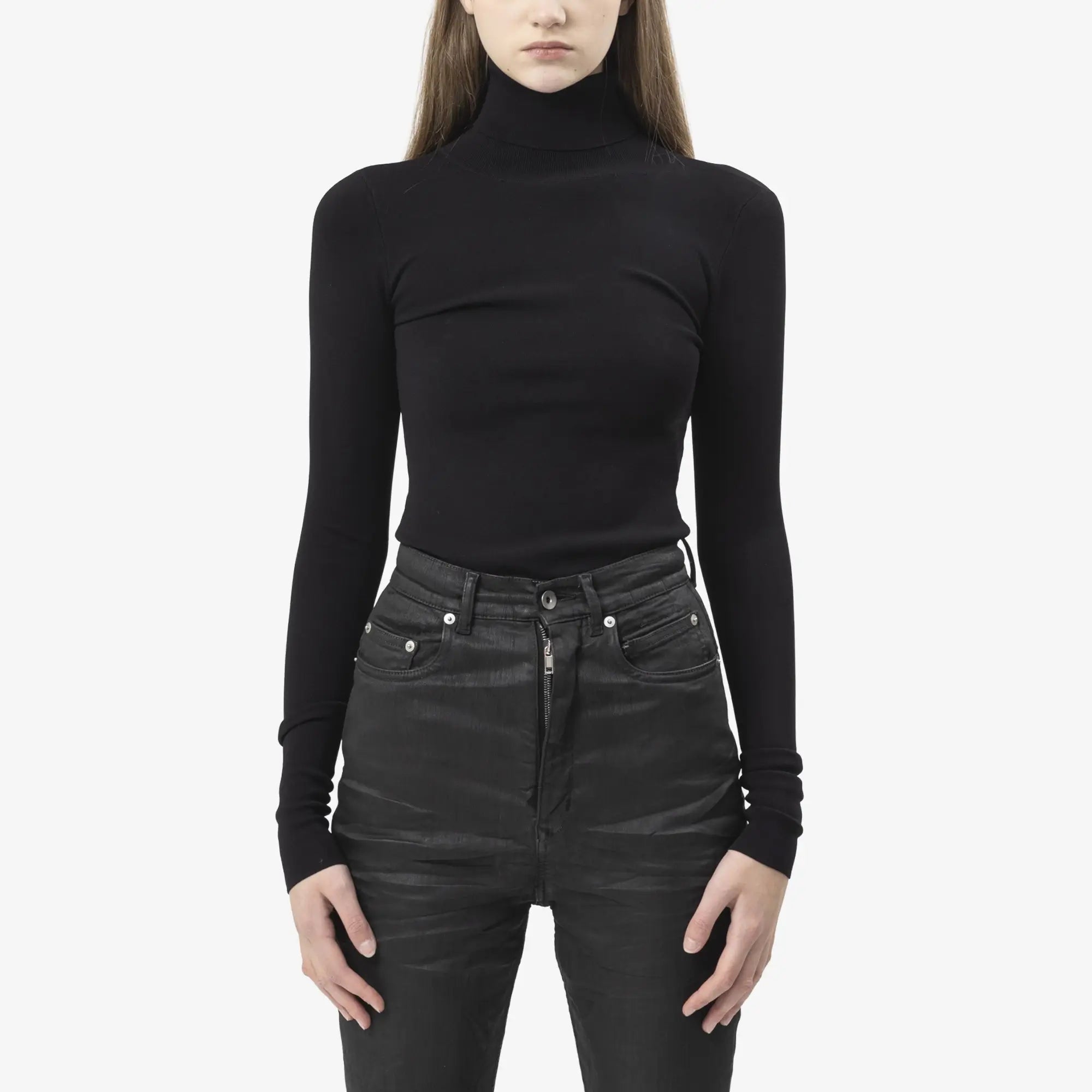 Entire Studios Womens Turtle Neck Bodysuit Black - 3