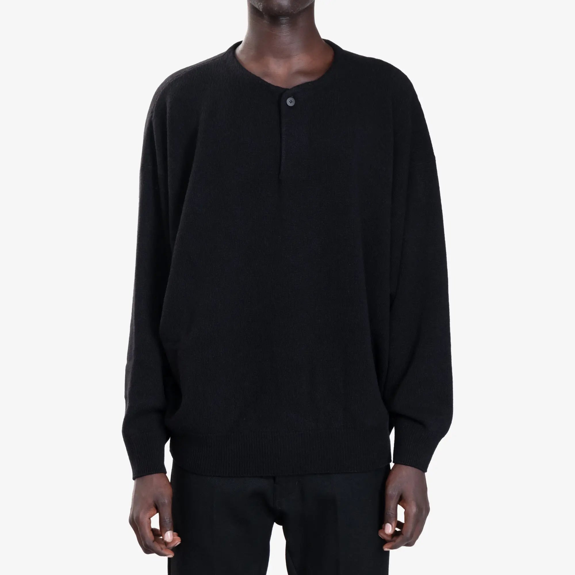 Fear of God Henley Sweater Black - 1