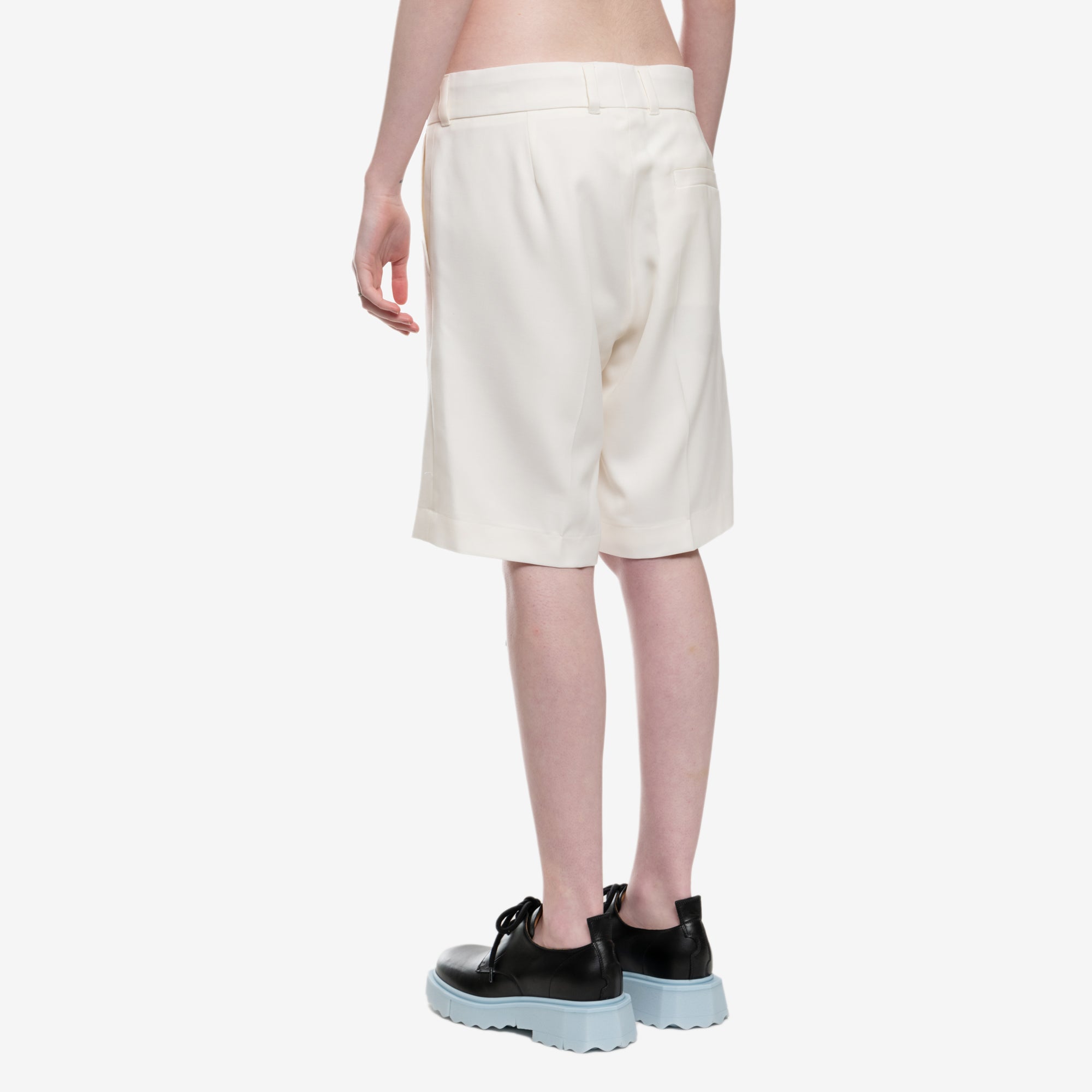 Casablanca Wool Gaberdine Tailored Shorts Off White - 4