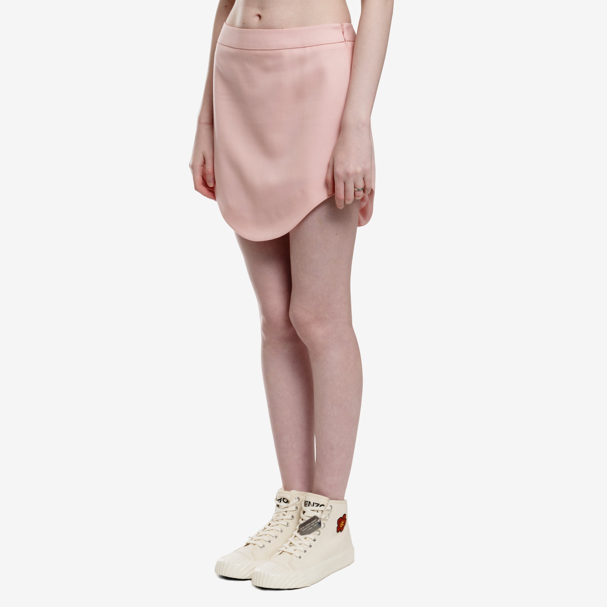 Casablanca Womens Wool Gaberdine Mini Skirt Pink - 3