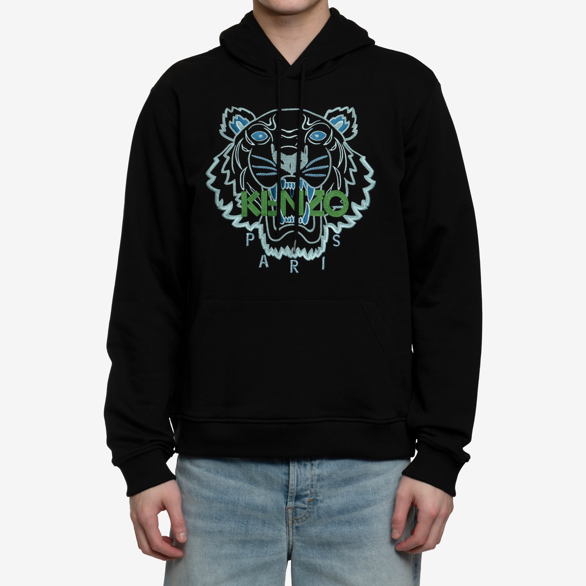 Kenzo Classic Green Tiger Hoody Black - 1