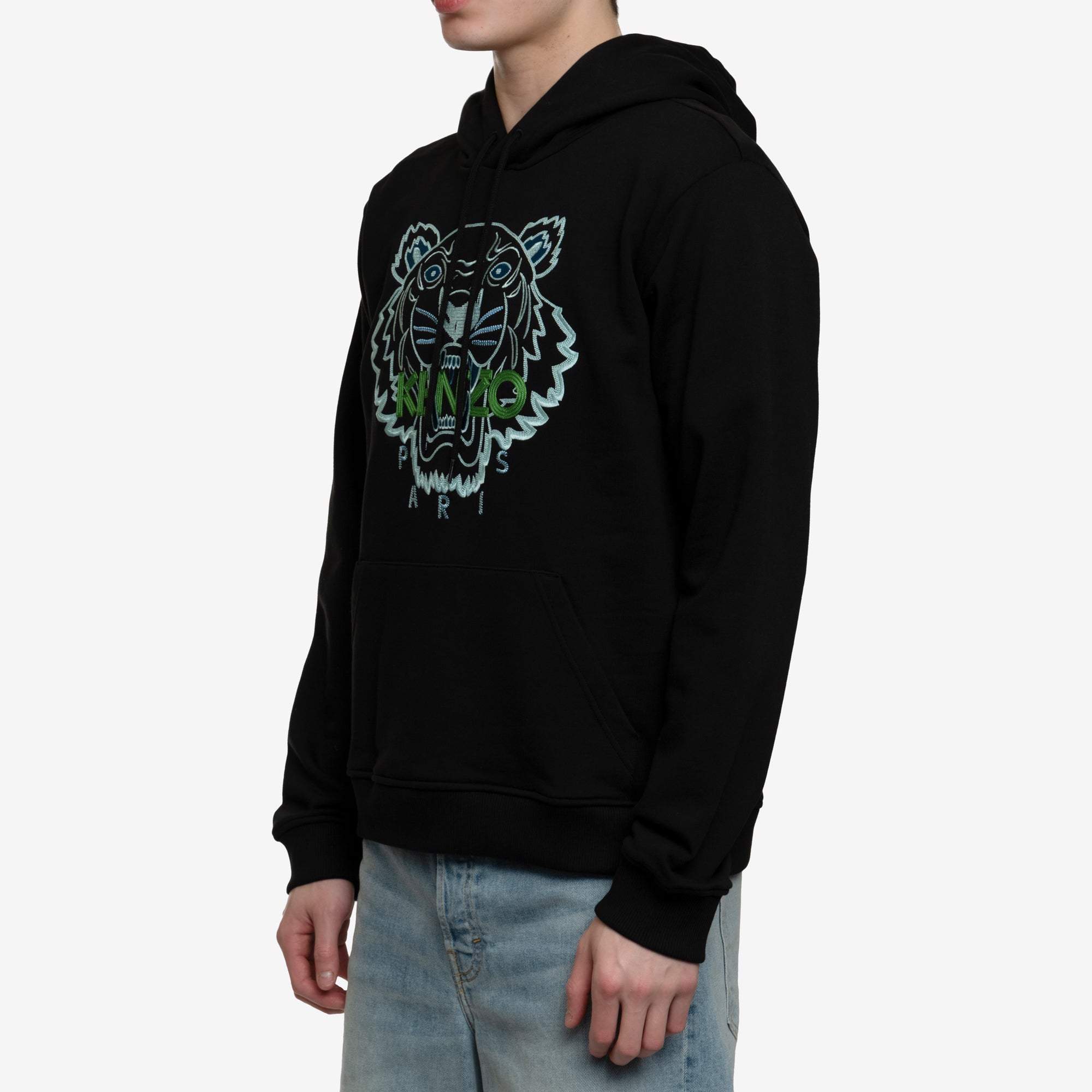 Kenzo Classic Green Tiger Hoody Black - 3