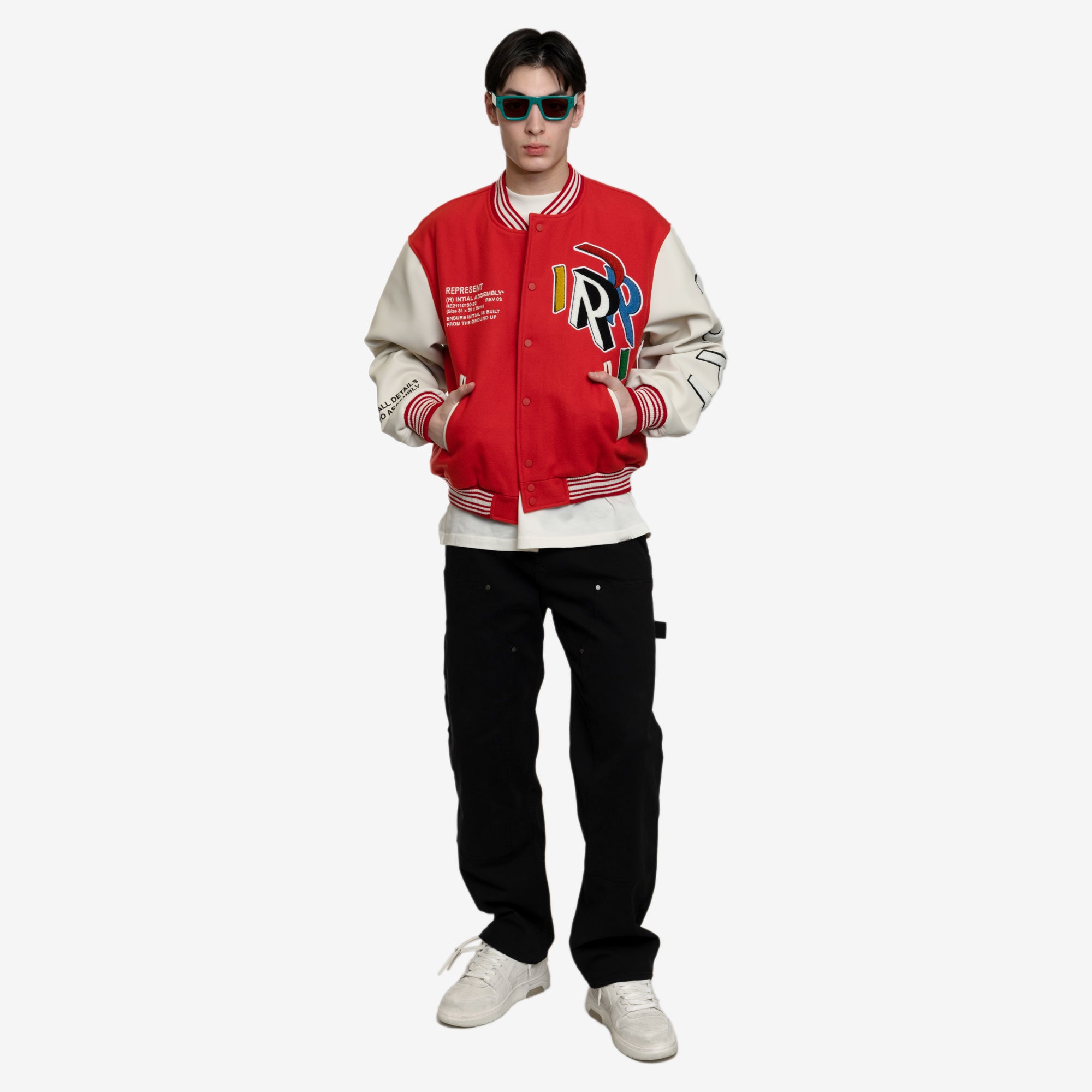 Represent Initial Varsity Jacket Burnt Red - 2