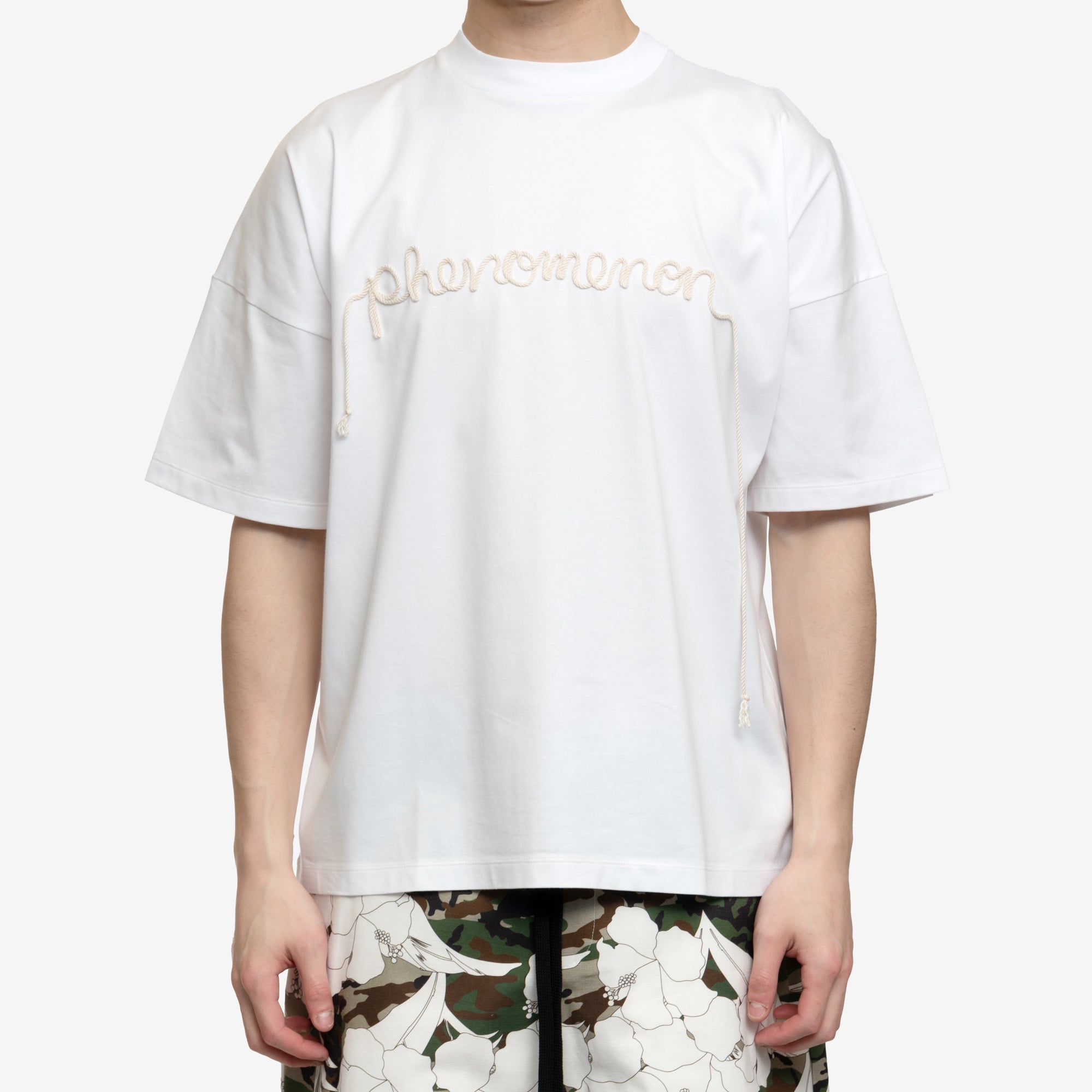 フェノミノン メンズ ビッグオー 手書きTシャツ（ホワイト）