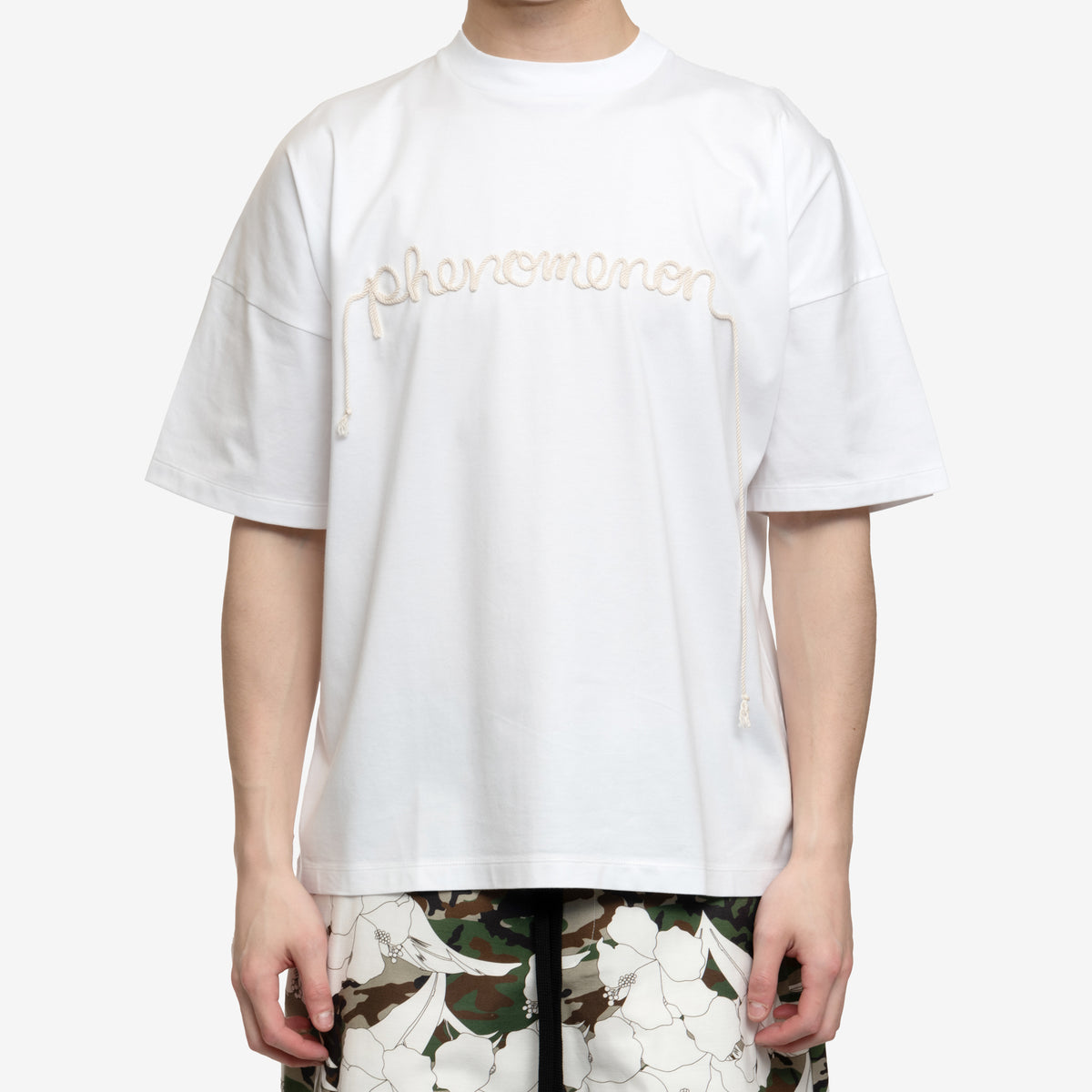 フェノミノン メンズ ビッグオー 手書きTシャツ（ホワイト）