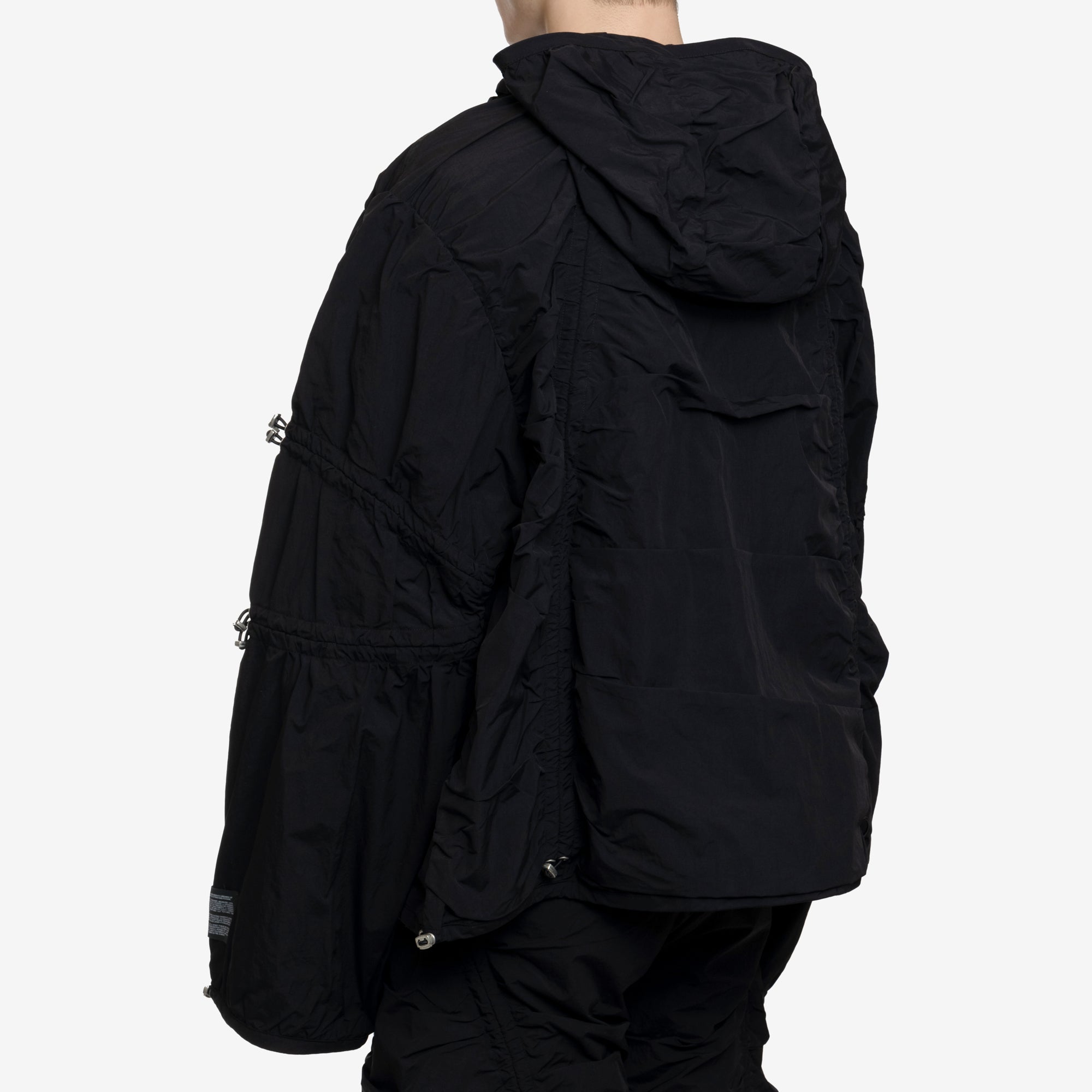 Reese Cooper Cinched Nylon Hooded Jacket Black - 4