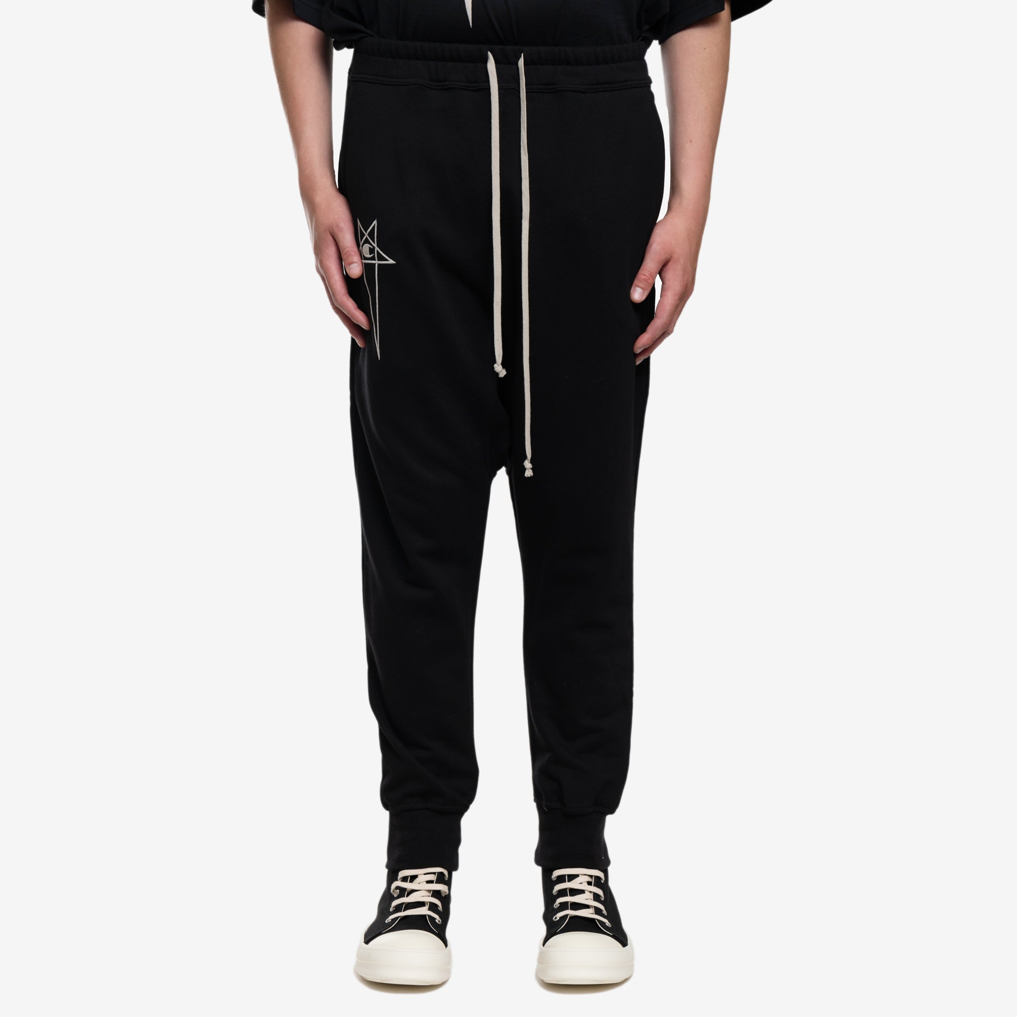 Rick Owens Champion Prisoner Drawstring Pants Black - 1