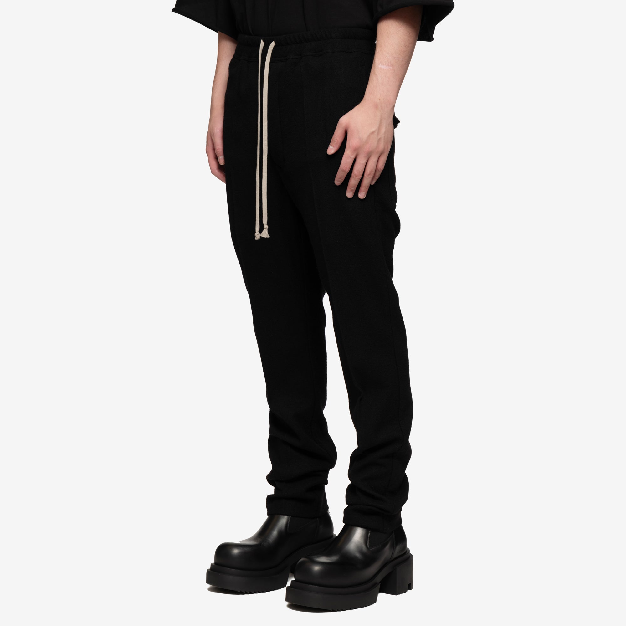 Rick Owens Drawstring Slim Long Pants Black - 3