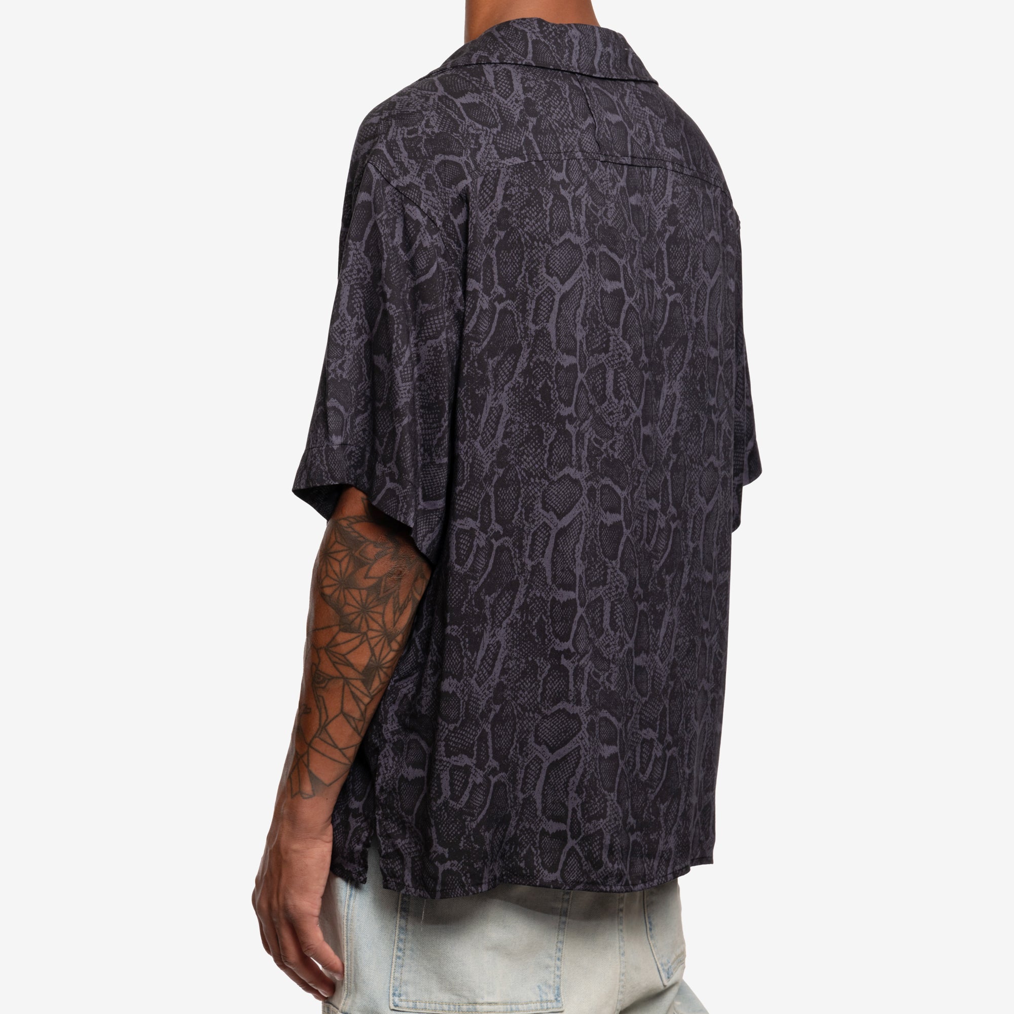 Rhude Rayon Snake Shirt Black - 4