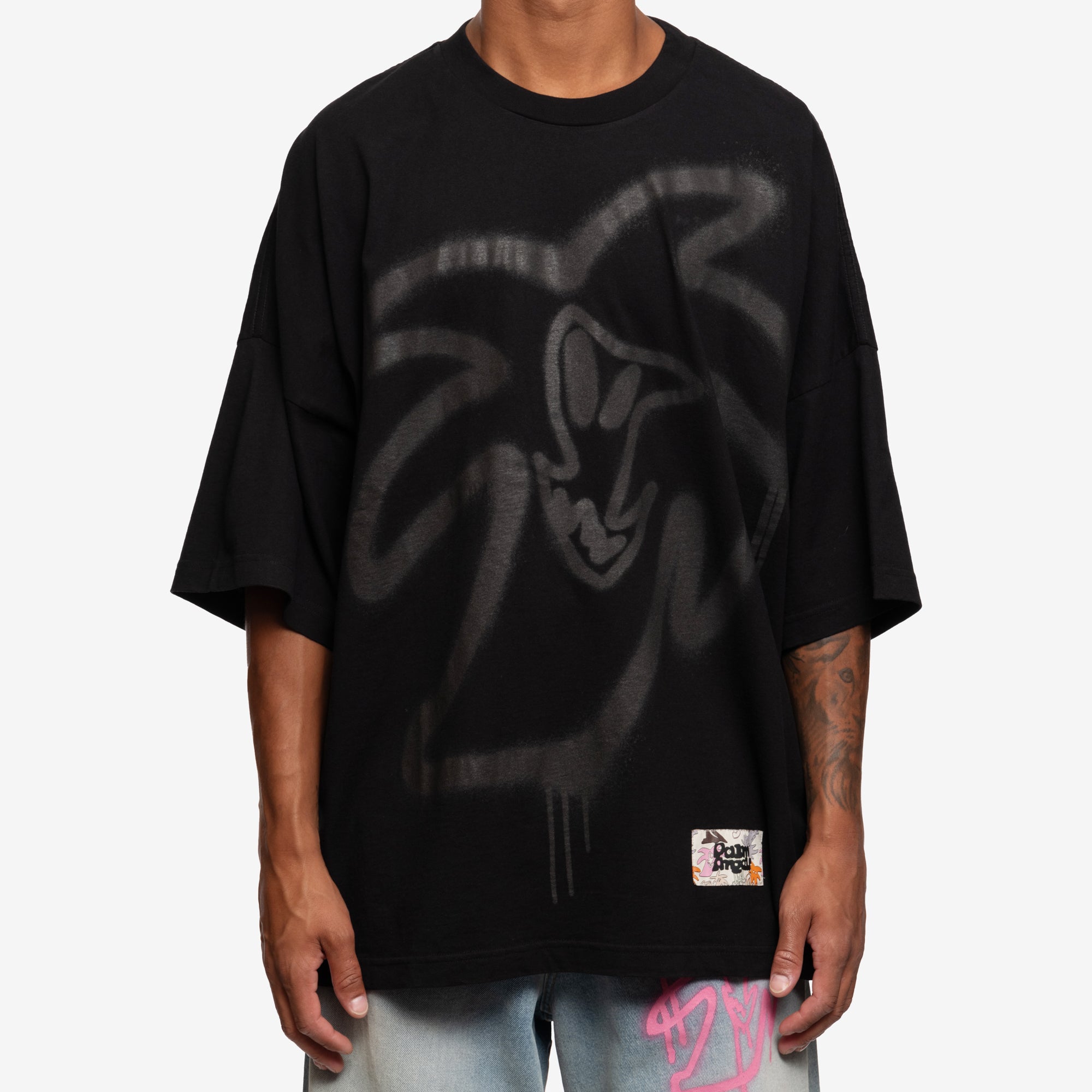 Palm Angels Spray Hunter Loose T-Shirt Black - 1