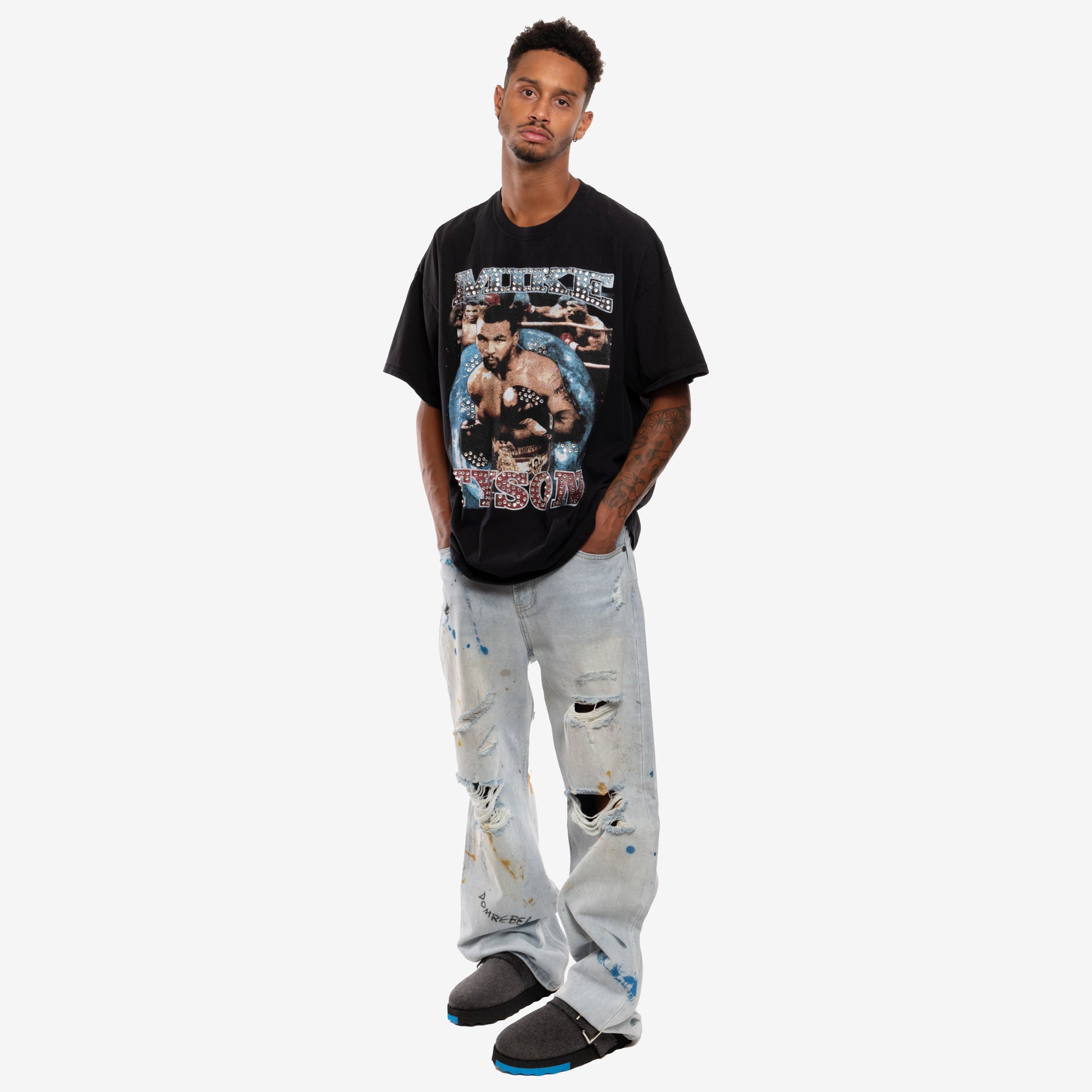 Dom Rebel Mike Tyson Vintage Crystal T-Shirt Black - 2
