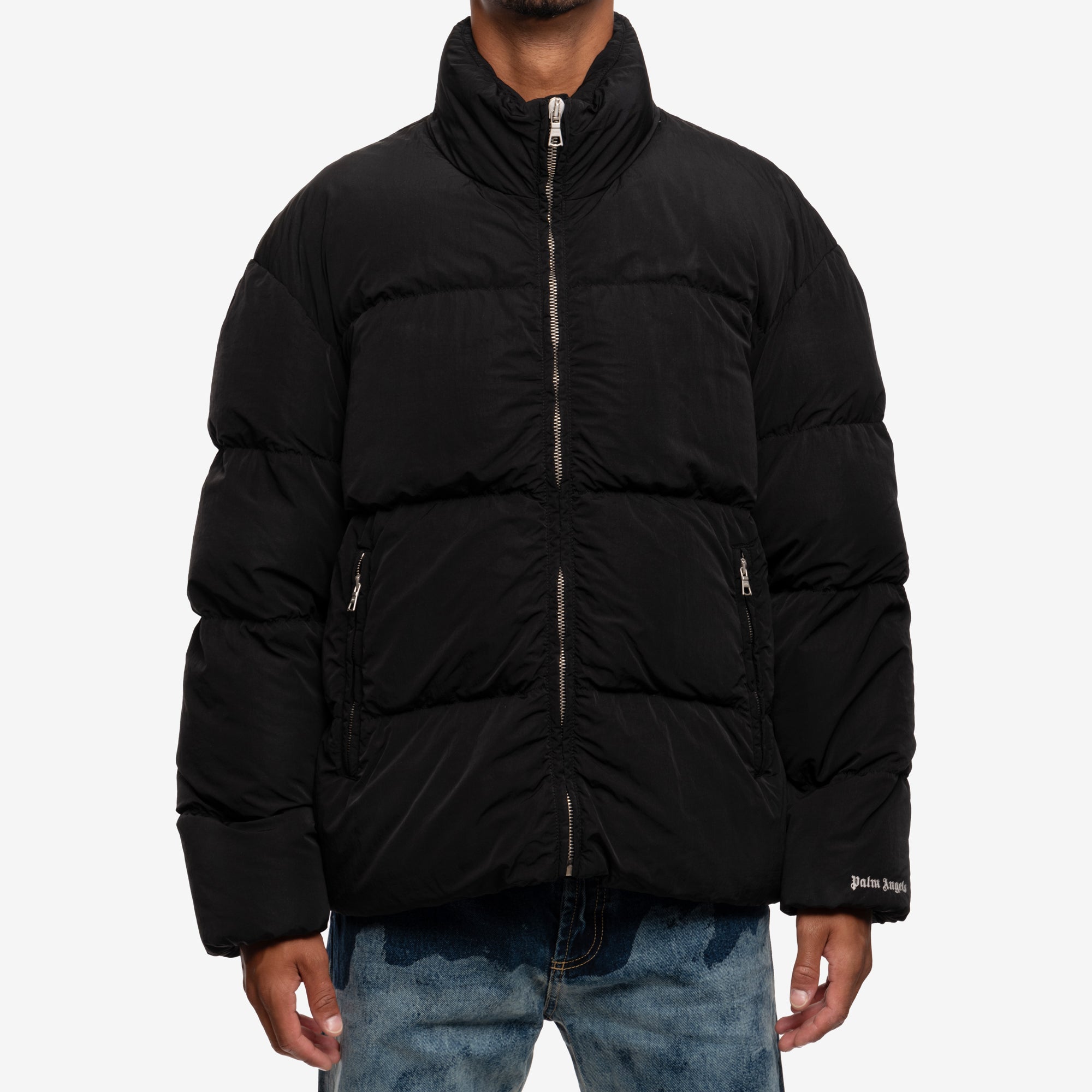 Palm Angels Cloudy Wash Down Jacket Black - 1
