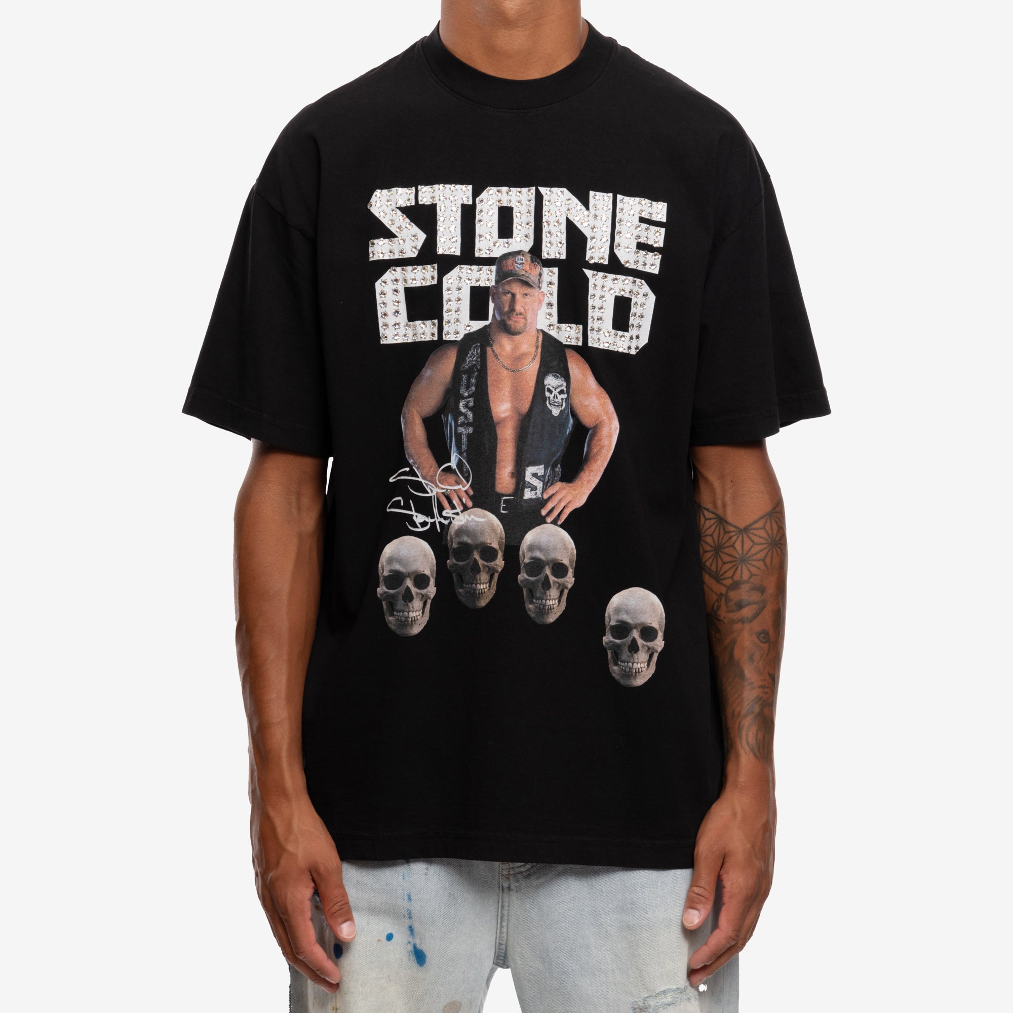 Dom Rebel Stone Cold Vintage Crystal T-Shirt Black - 1