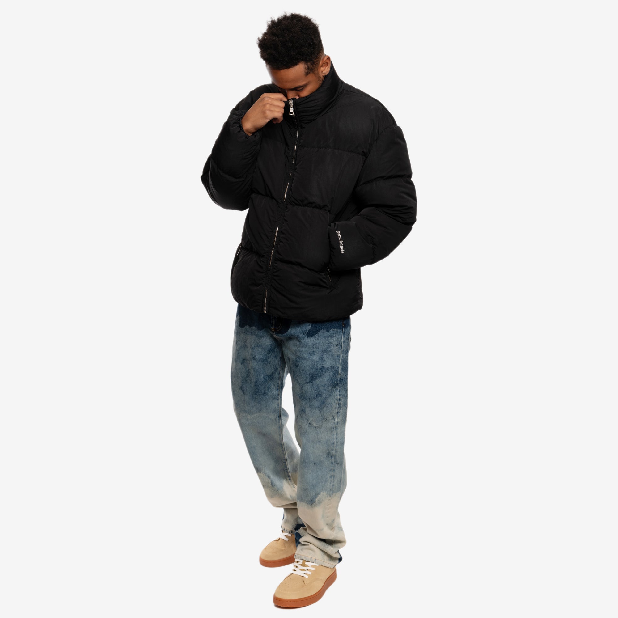 Palm Angels Cloudy Wash Down Jacket Black - 2