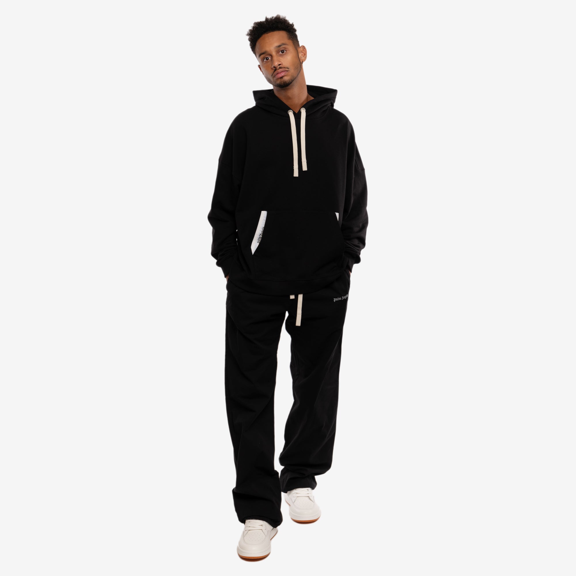 Palm Angels Sartorial Tape Hoody Black - 2