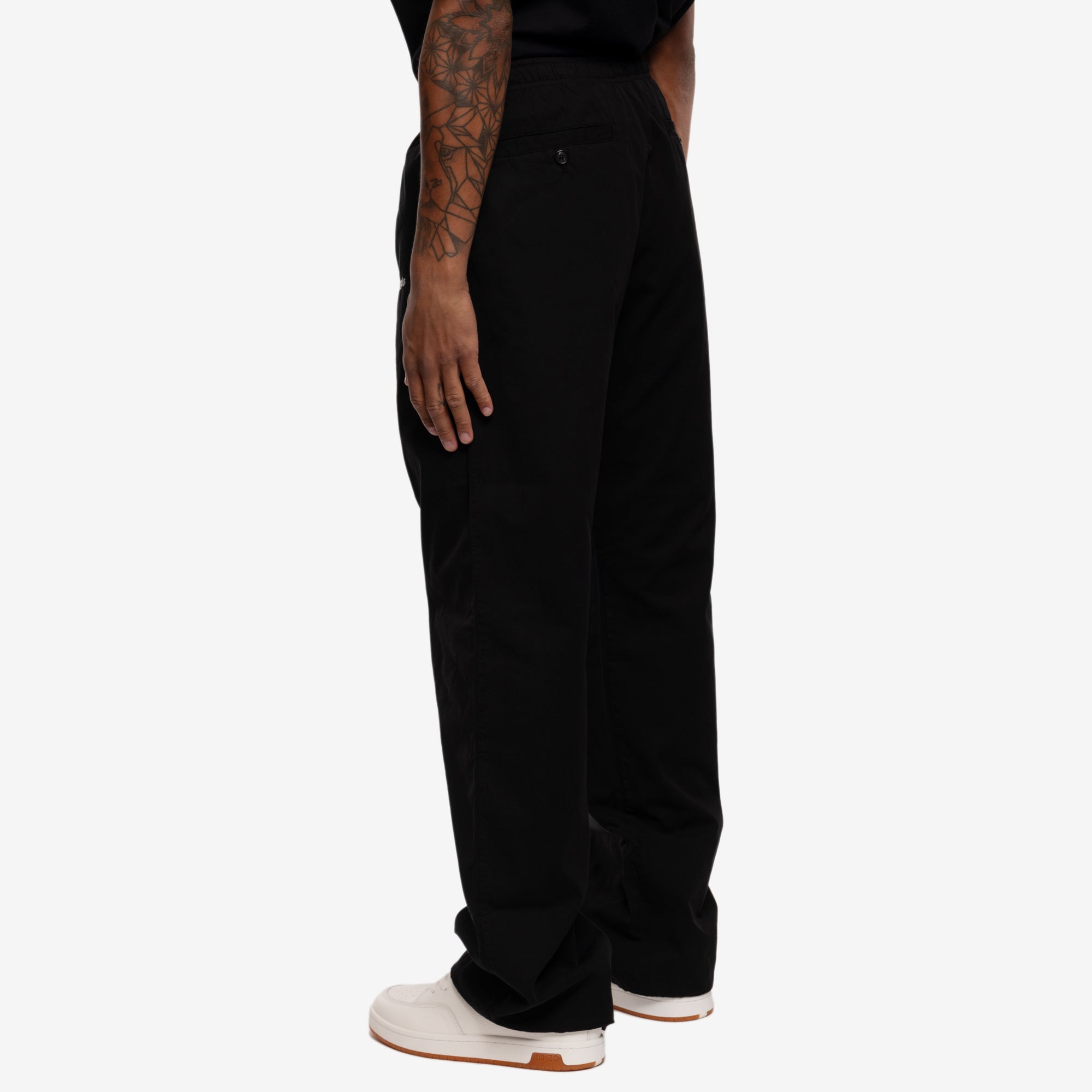Palm Angels Logo Cotton Travel Pants Black - 4