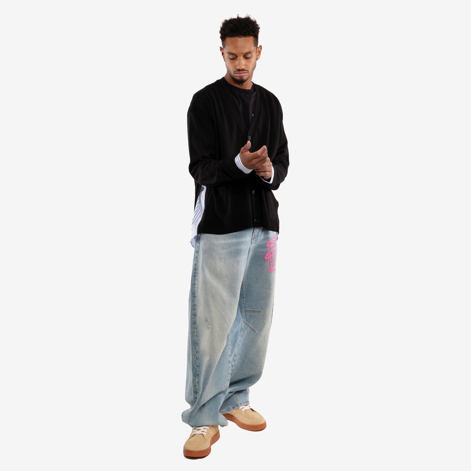 Juun.J Shirt Layered Cardigan Black - 2