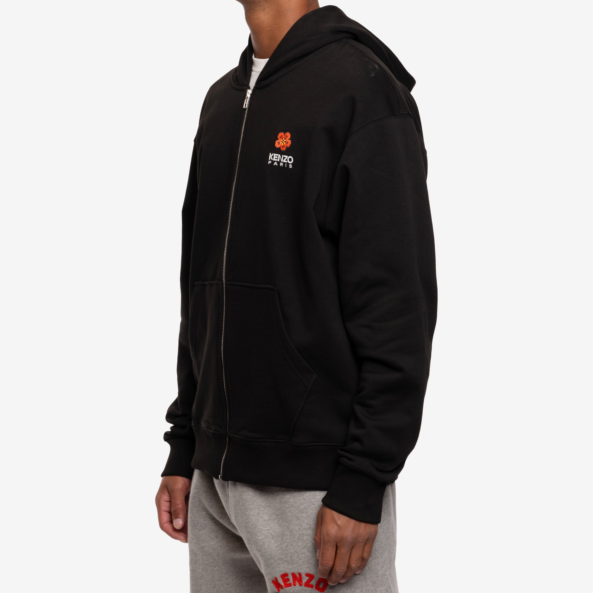 Kenzo Boke Flower Crest Zip Hoody Black - 3