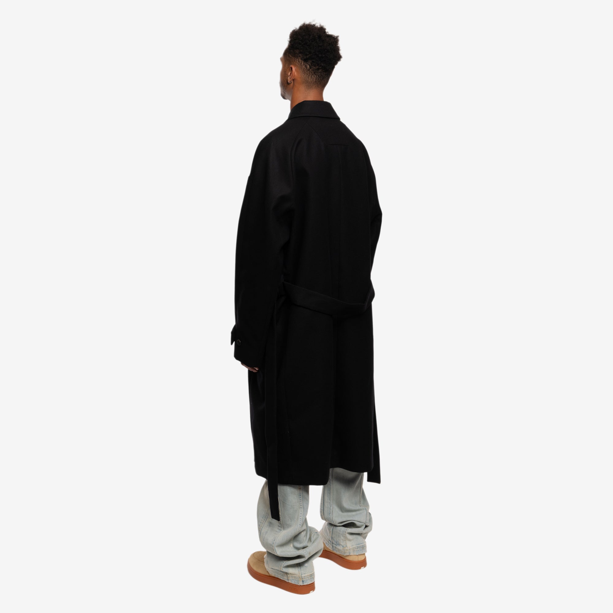 Juun.J Oversize Single Fine Wool Mac Coat Black - 4