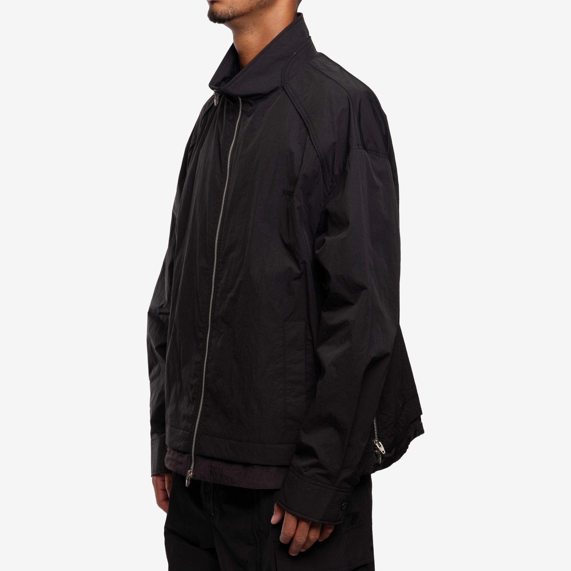 Juun.J Side Zip Detail Zip Up Shirt Black - 3