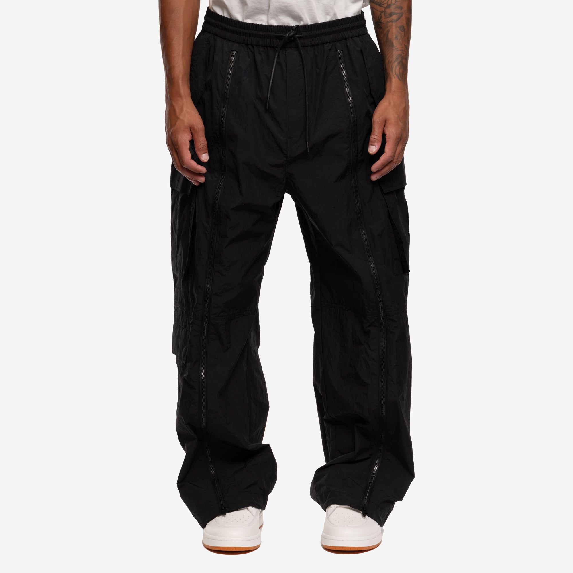 Juun.J Full Zip Cargo Nylon Pants Black - 1