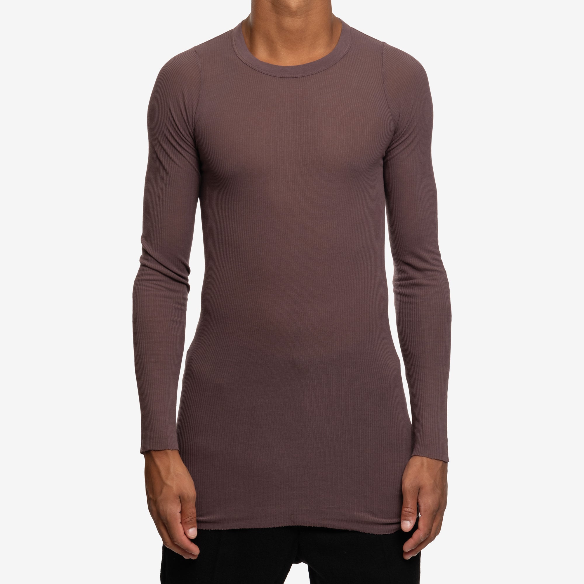 Rick Owens Rib Long Sleeve Amethyst T-Shirt Amethyst - 1