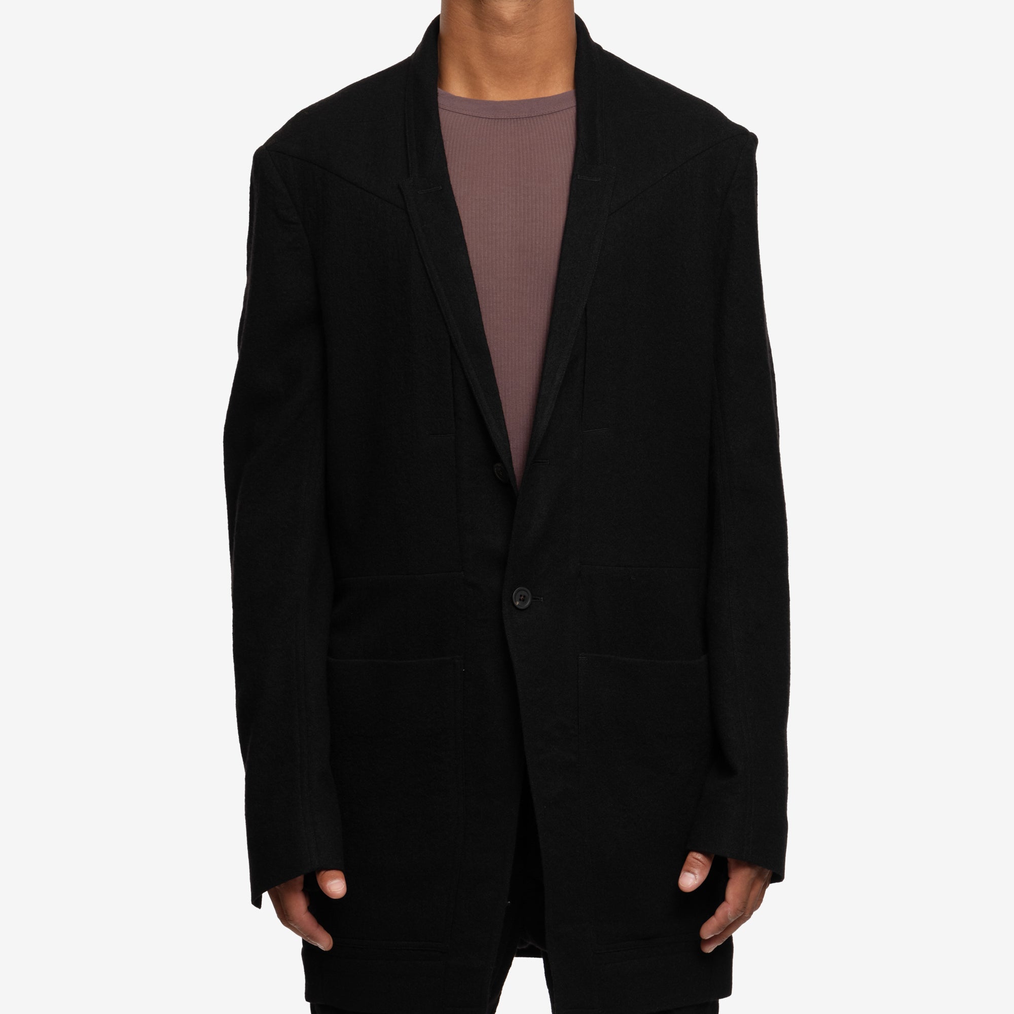 Rick Owens Men Fogpocket Lido Jacket in Black