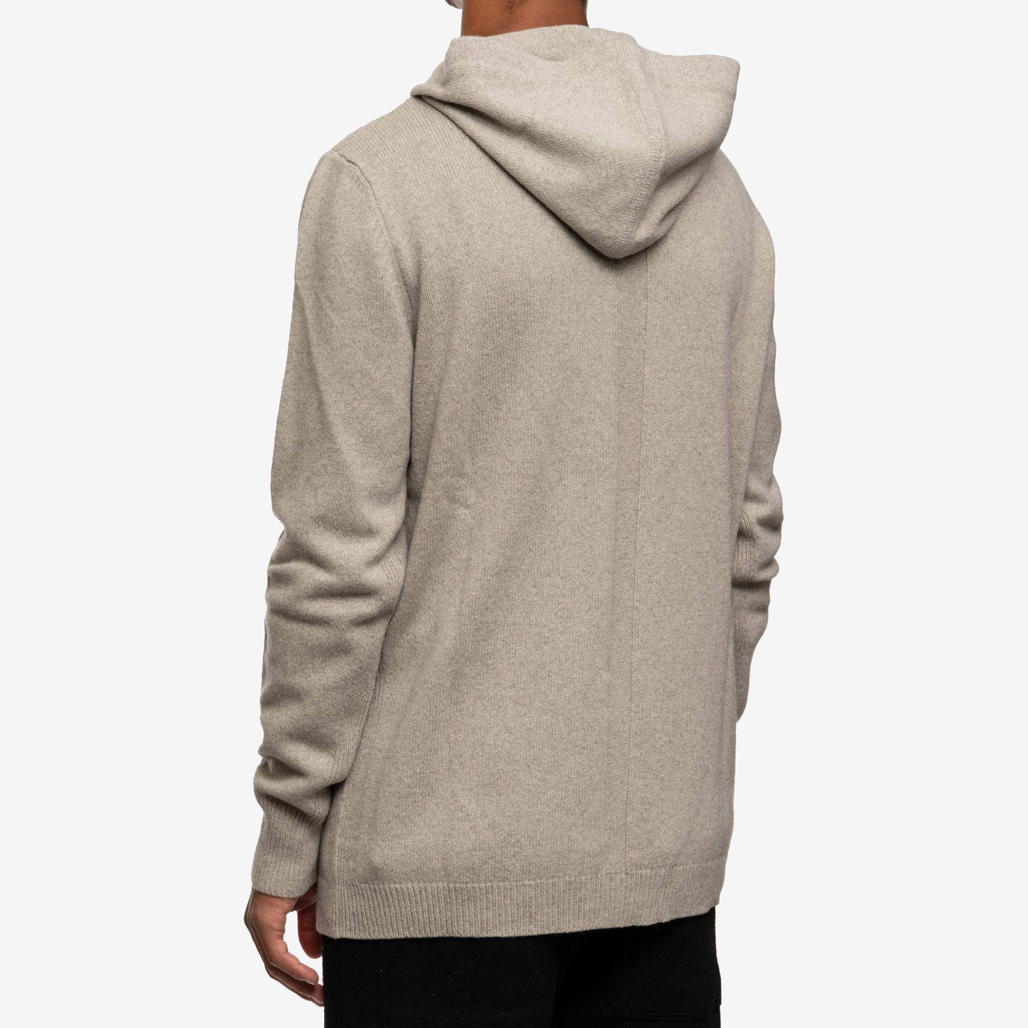 Rick Owens Zipped Cashmere Hoody Pearl - 4