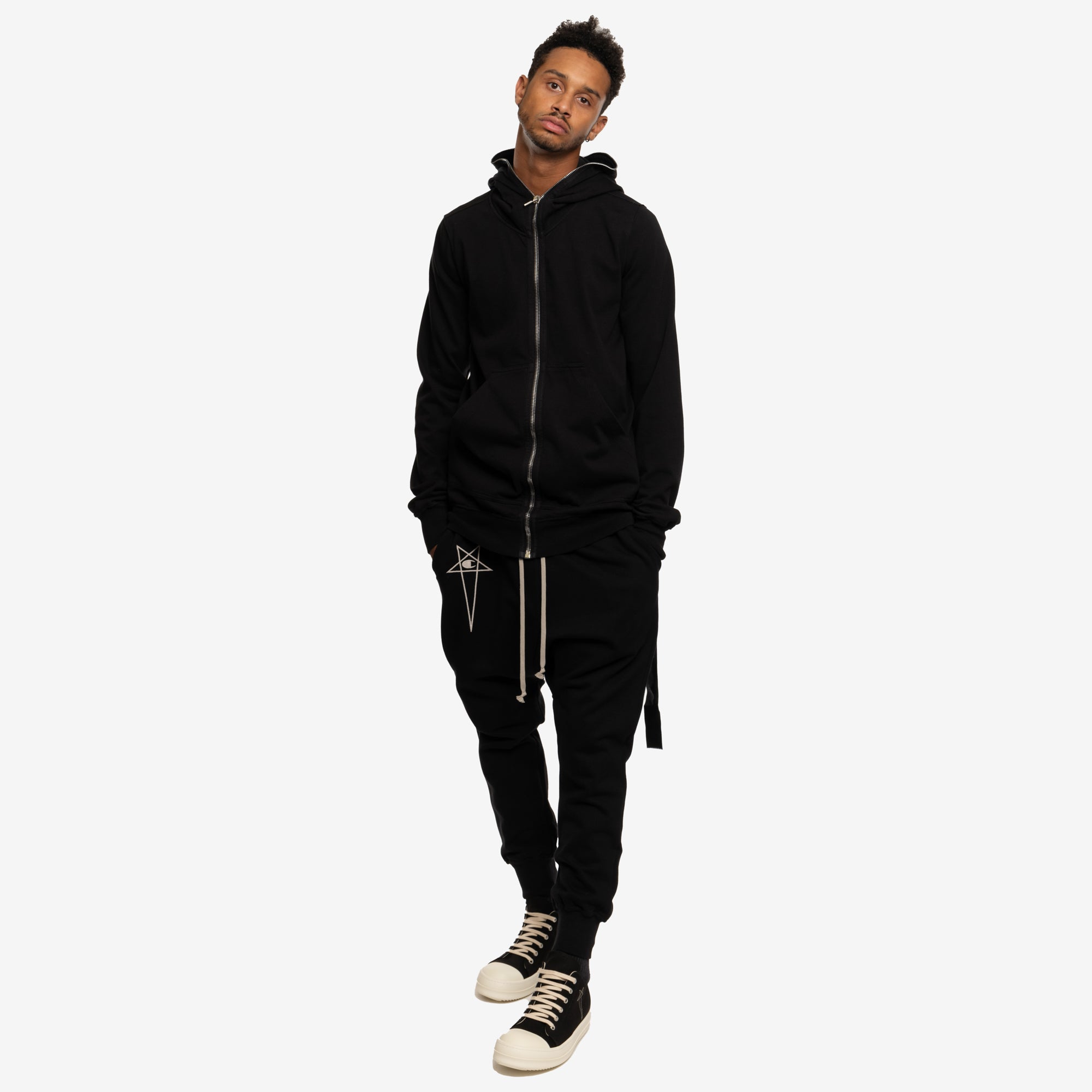 Rick Owens DRKSHDW Luxor Gimp Zip Hoody Black - 2