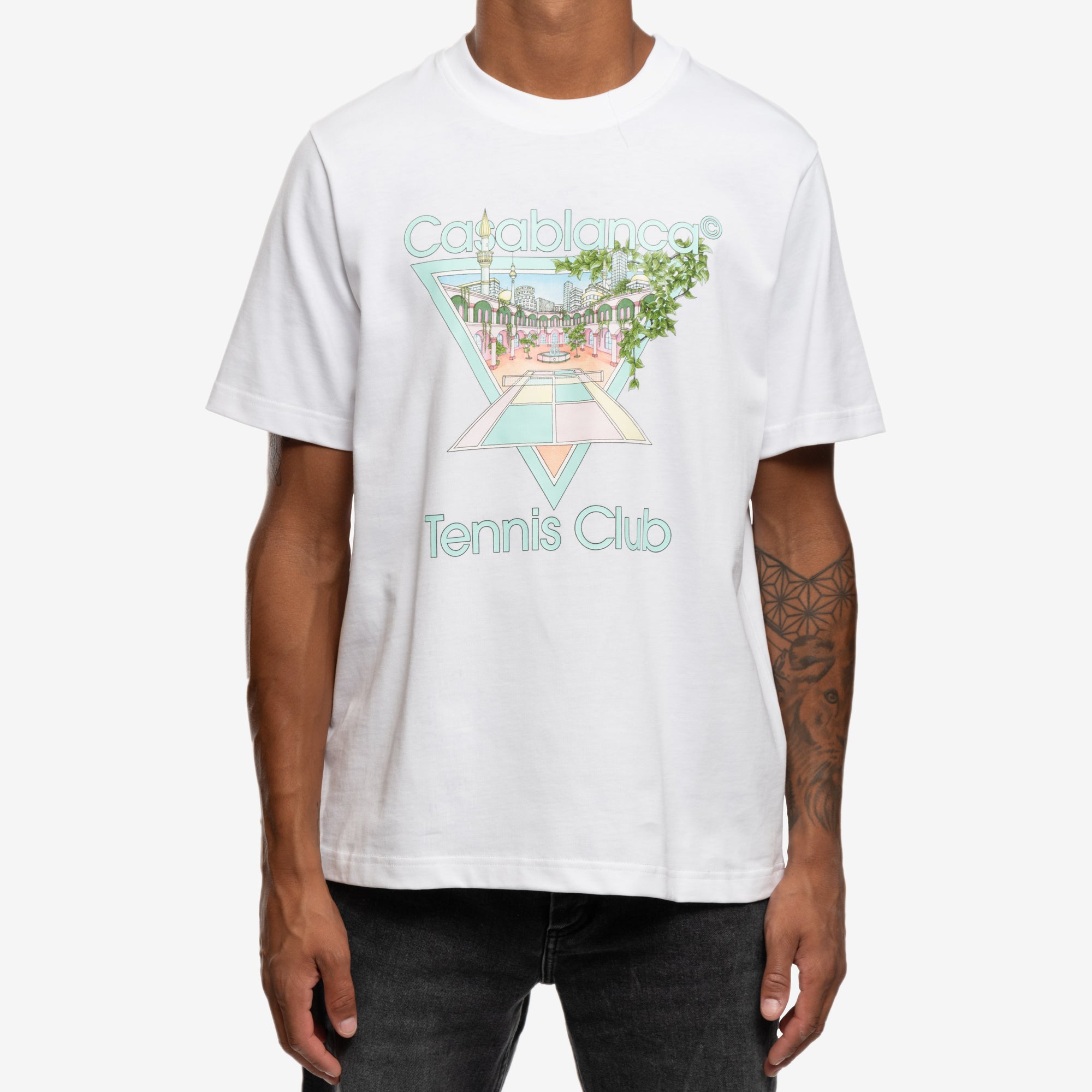 Casablanca Tennis Club Icon Pastelle T-Shirt White - 1