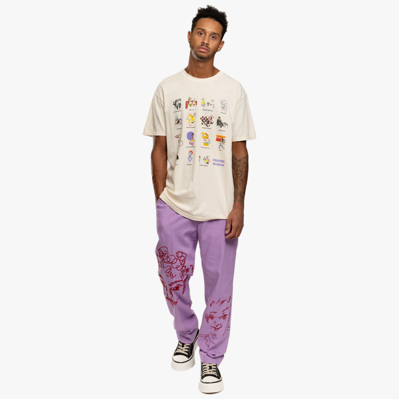 Doodle Faces Embroidered Suit Pants