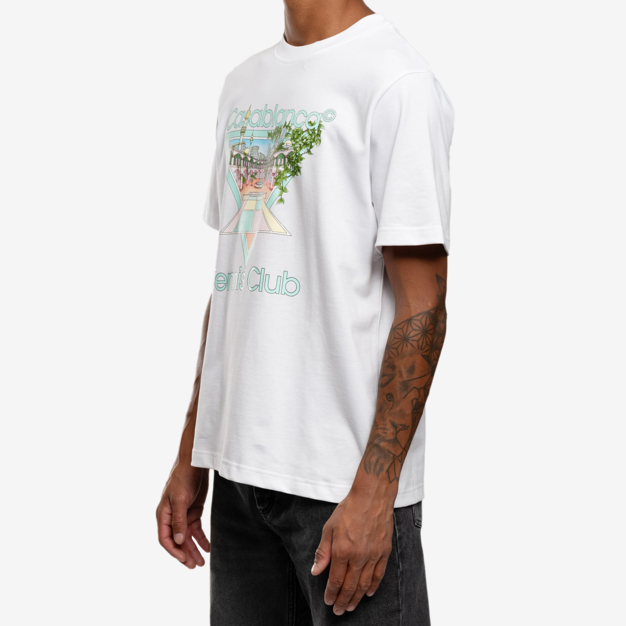 Casablanca Tennis Club Icon Pastelle T-Shirt White - 3