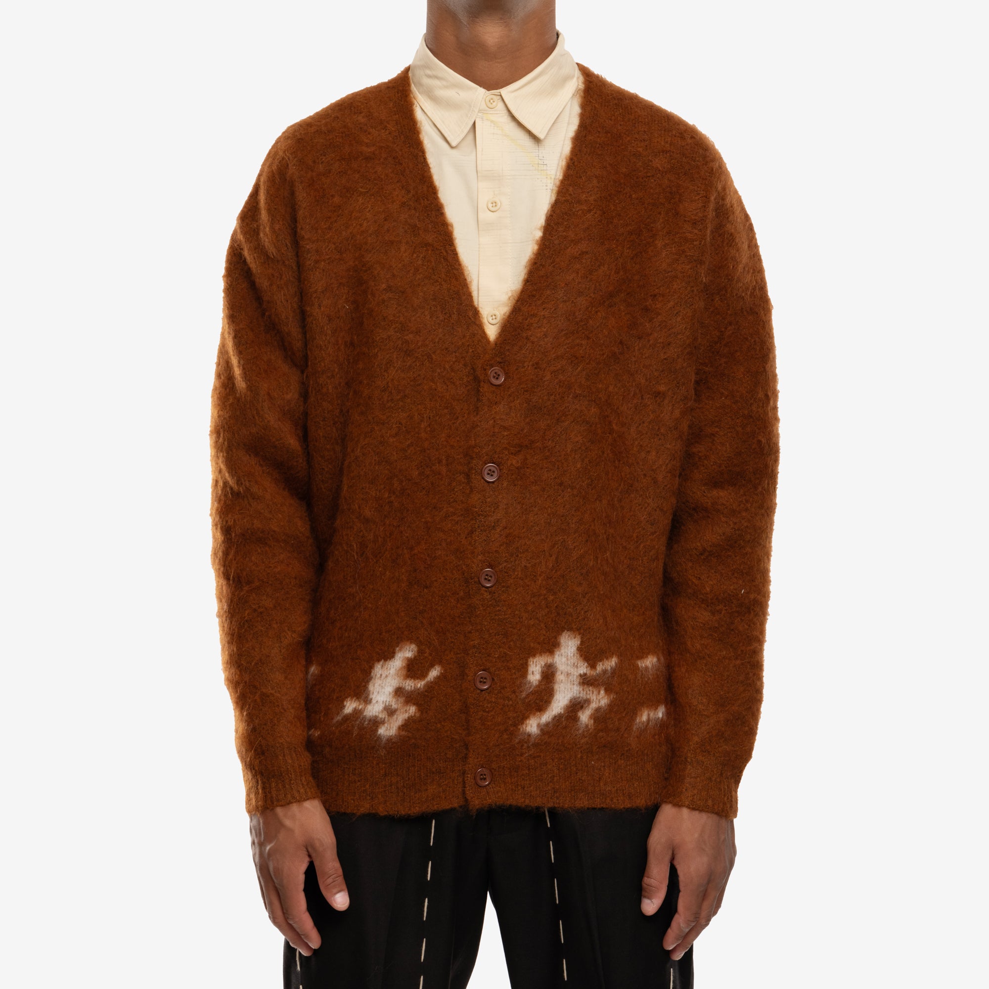 KidSuper Comedie de Kidsuper Mohair Cardigan Brown - 1